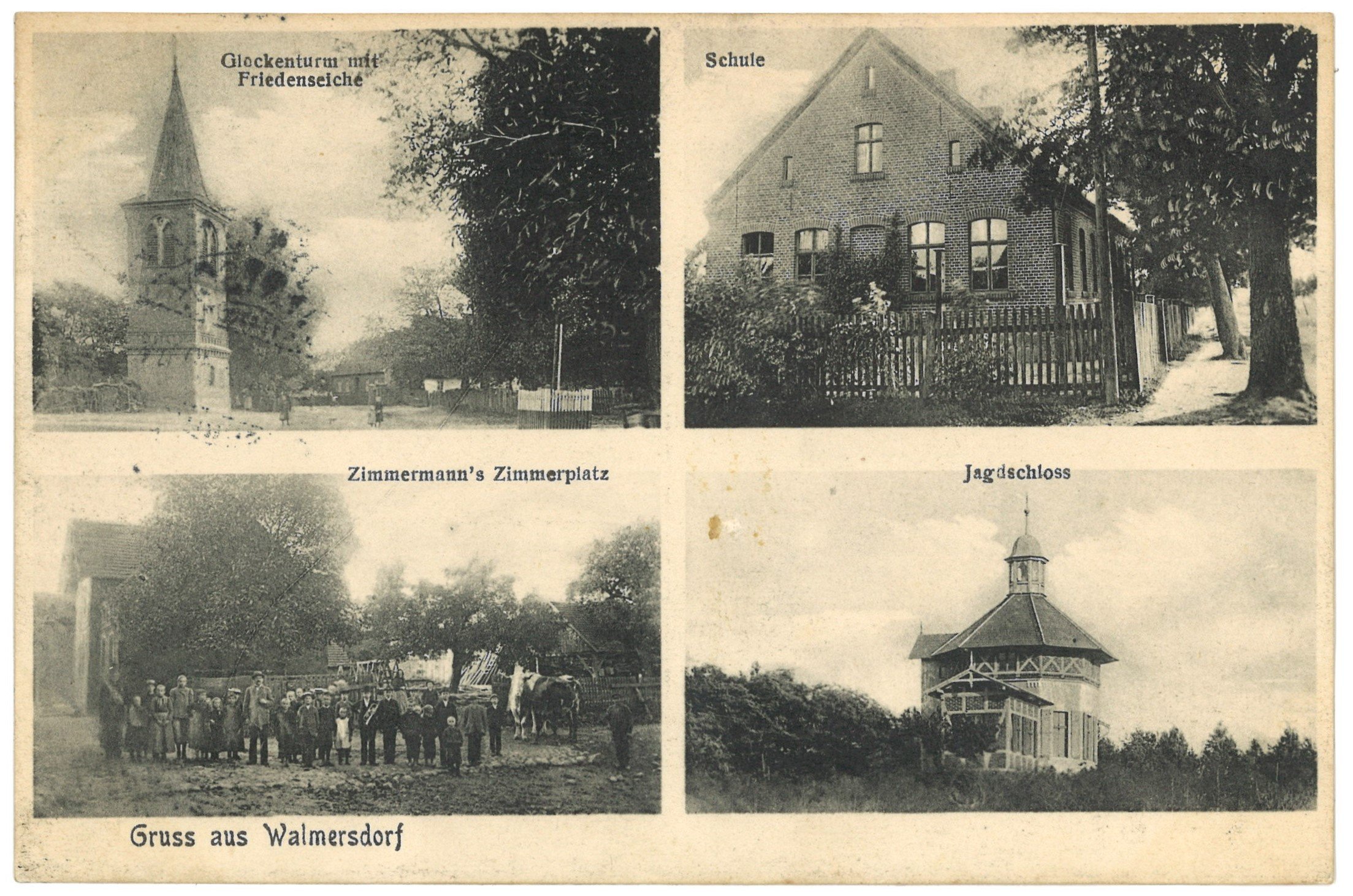 Walmersdorf (Kr. Züllichau-Schwiebus) [Woliemirzyce]: Vier Ansichten (Landesgeschichtliche Vereinigung für die Mark Brandenburg e.V. CC BY)