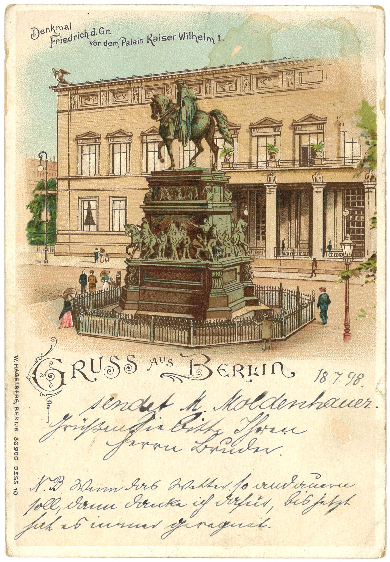 Berlin-Mitte: Reiterstandbild Friedrichs des Großen vor Palais Wilhelms I. (Landesgeschichtliche Vereinigung für die Mark Brandenburg e.V. CC BY)