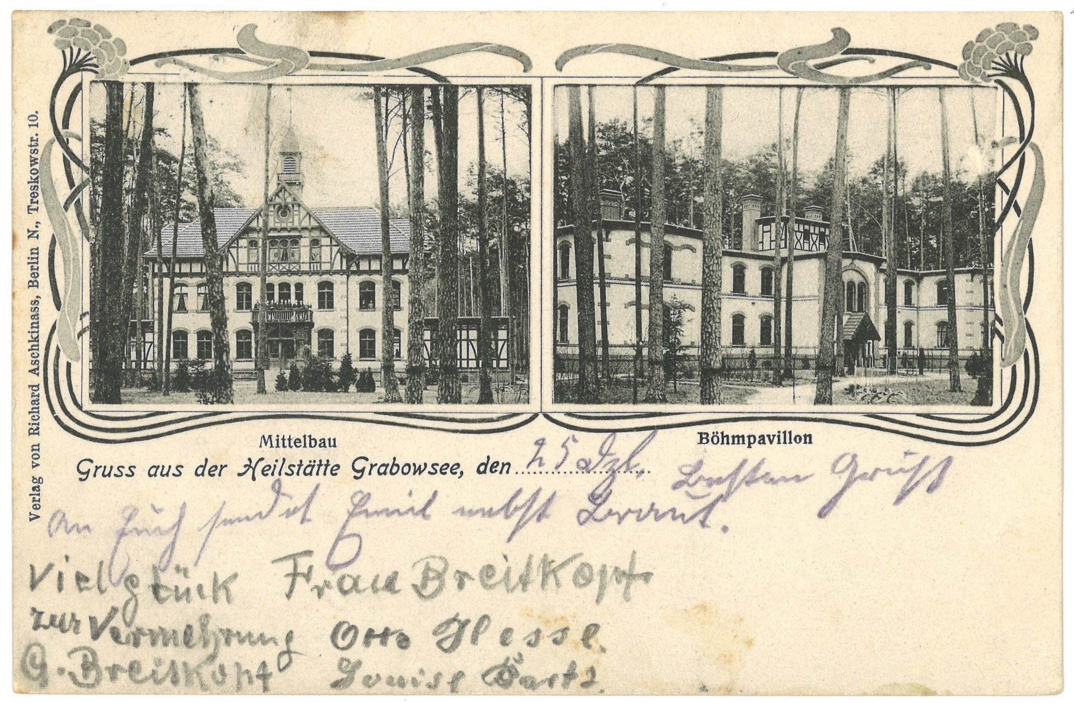 Grabowsee: Heilstätte (zwei Ansichten) (Landesgeschichtliche Vereinigung für die Mark Brandenburg e.V. CC BY)