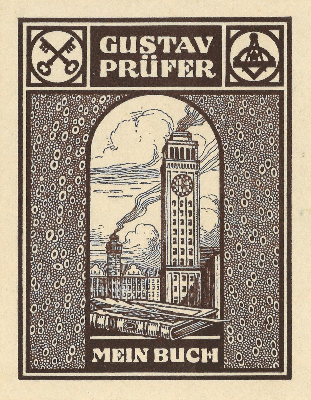 Exlibris Gustav Prüfer (Landesgeschichtliche Vereinigung für die Mark Brandenburg e.V. CC BY)