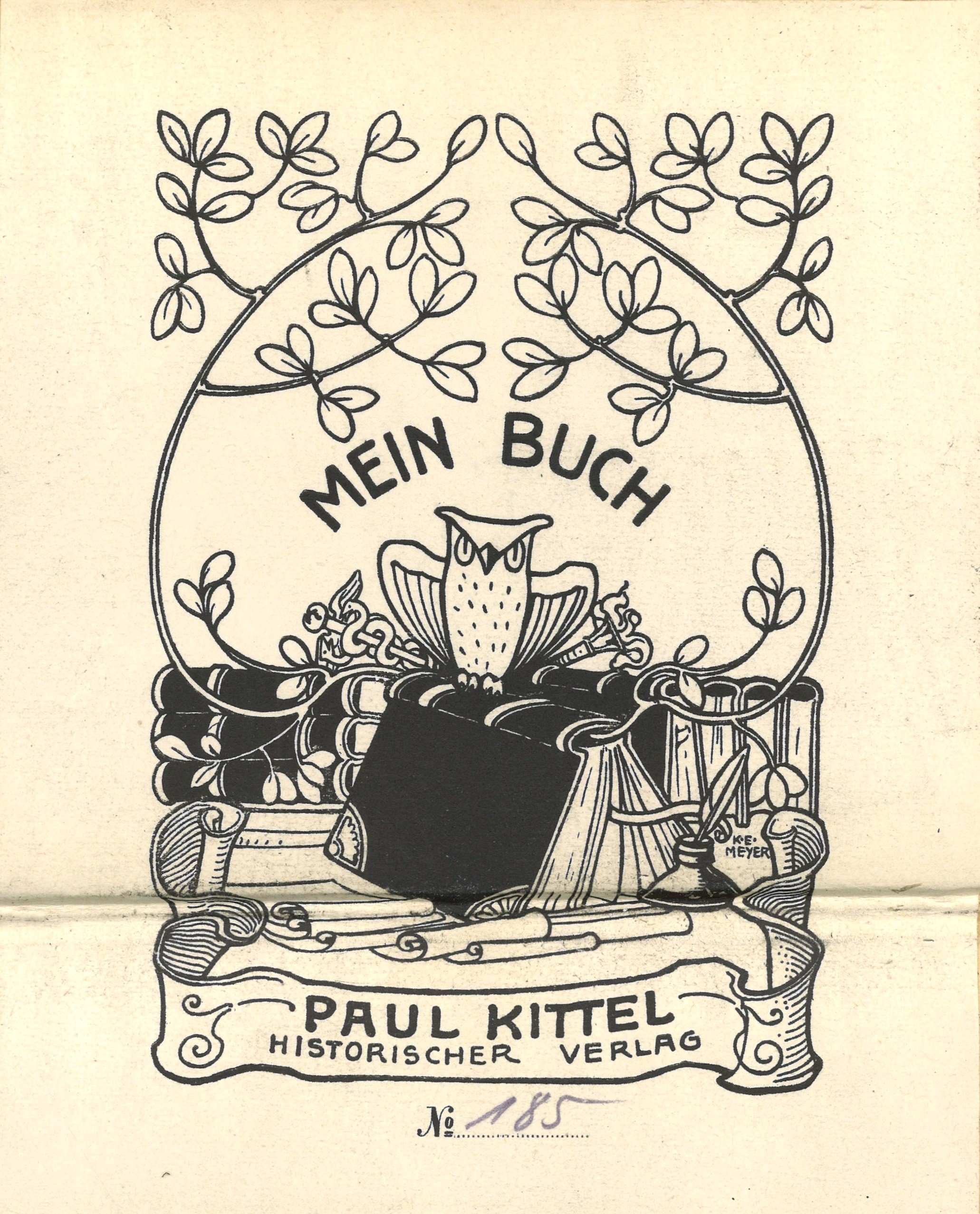 Exlibris Paul Kittel Historischer Verlag (Landesgeschichtliche Vereinigung für die Mark Brandenburg e.V. CC BY)