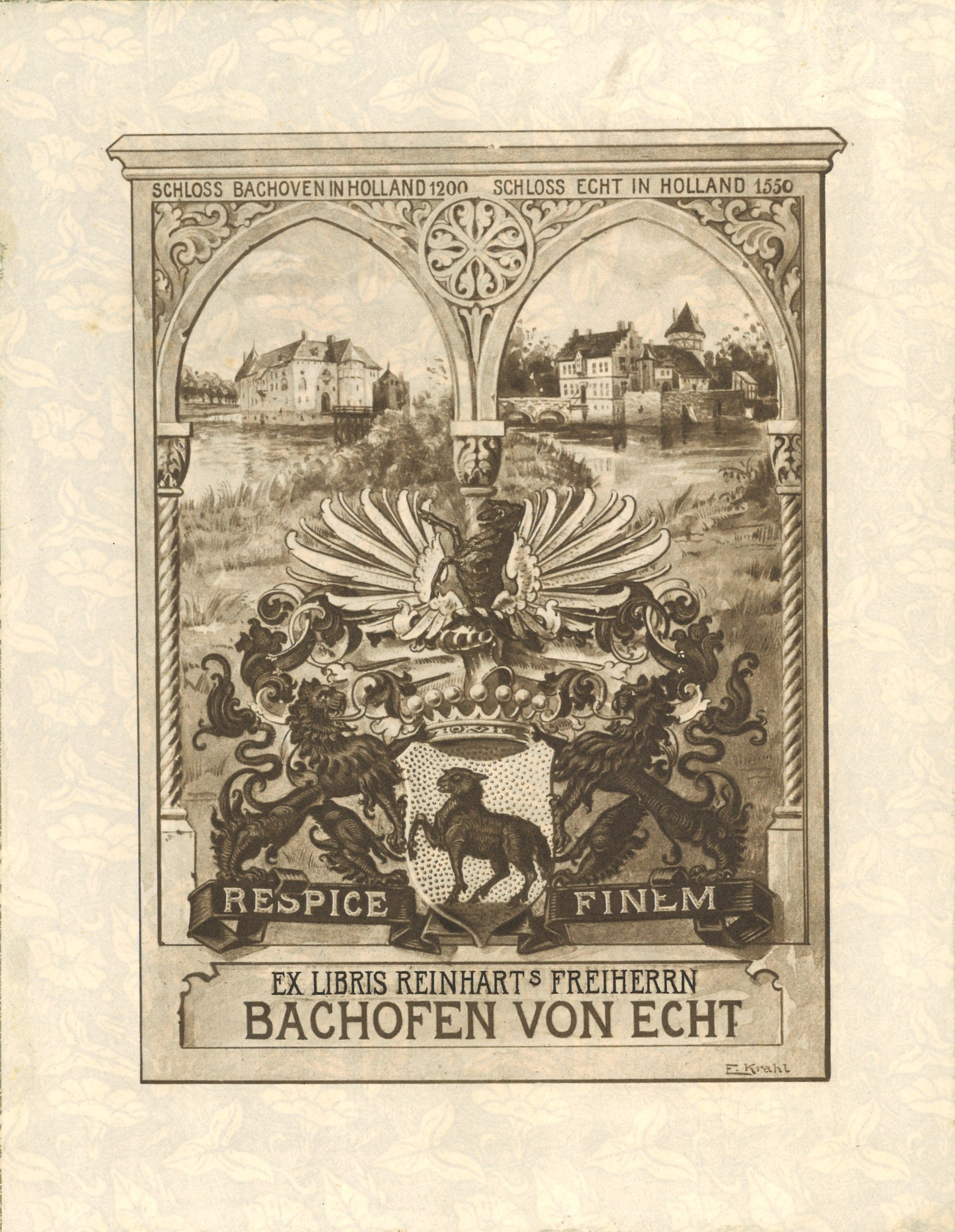 Exlibris Reinhart Frhr. Bachofen von Echt (Landesgeschichtliche Vereinigung für die Mark Brandenburg e.V. CC BY)