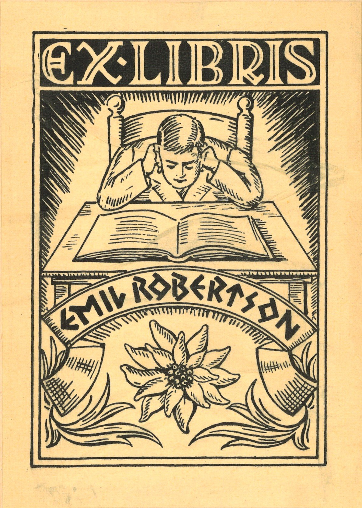 Exlibris Emil Robertson (Landesgeschichtliche Vereinigung für die Mark Brandenburg e.V. CC BY)