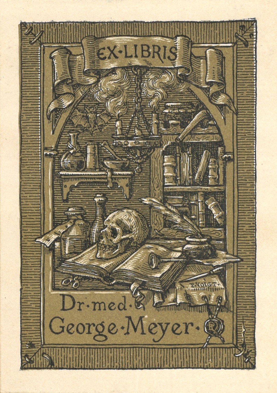 Exlibris Dr. med. George Meyer (Landesgeschichtliche Vereinigung für die Mark Brandenburg e.V. CC BY)