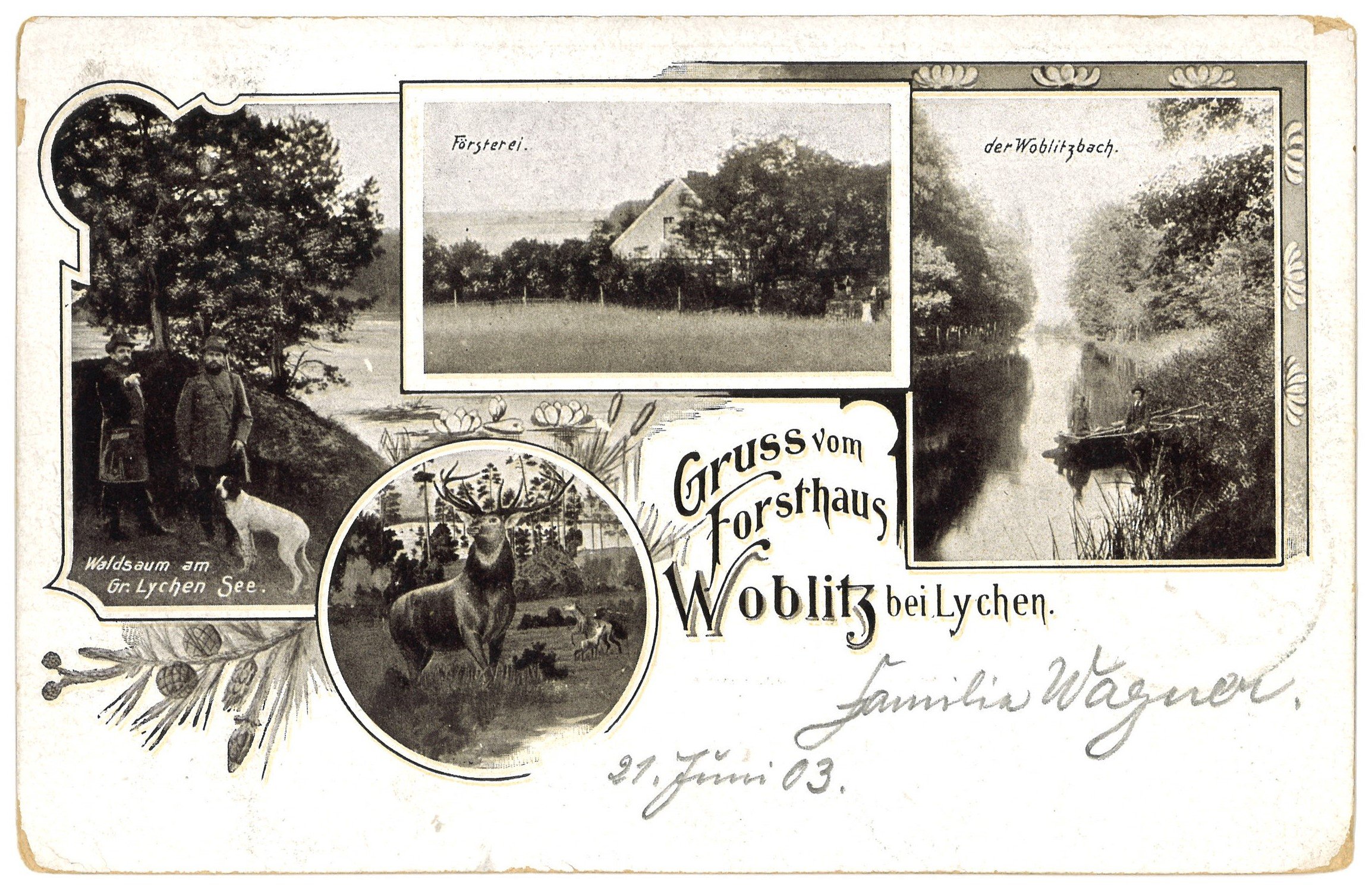 Lehnin: Waldweg mit Forsthaus (Landesgeschichtliche Vereinigung für die Mark Brandenburg e.V. CC BY)
