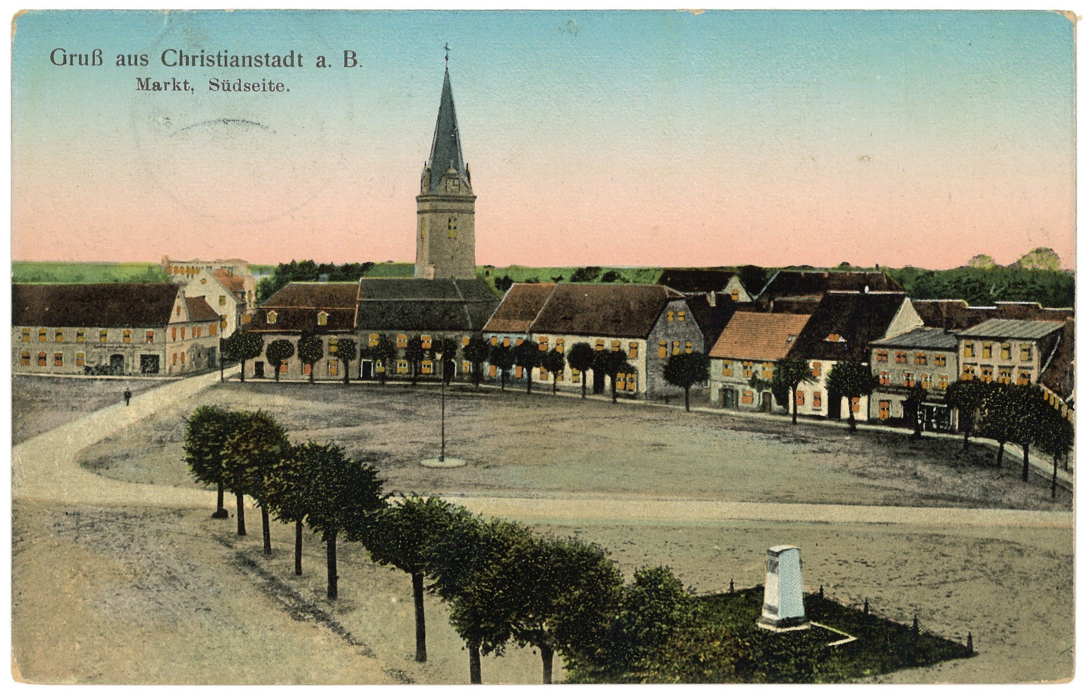 Christianstadt am Bober [Krzystkowice]: Markt, Südseite (Landesgeschichtliche Vereinigung für die Mark Brandenburg e.V. CC BY)
