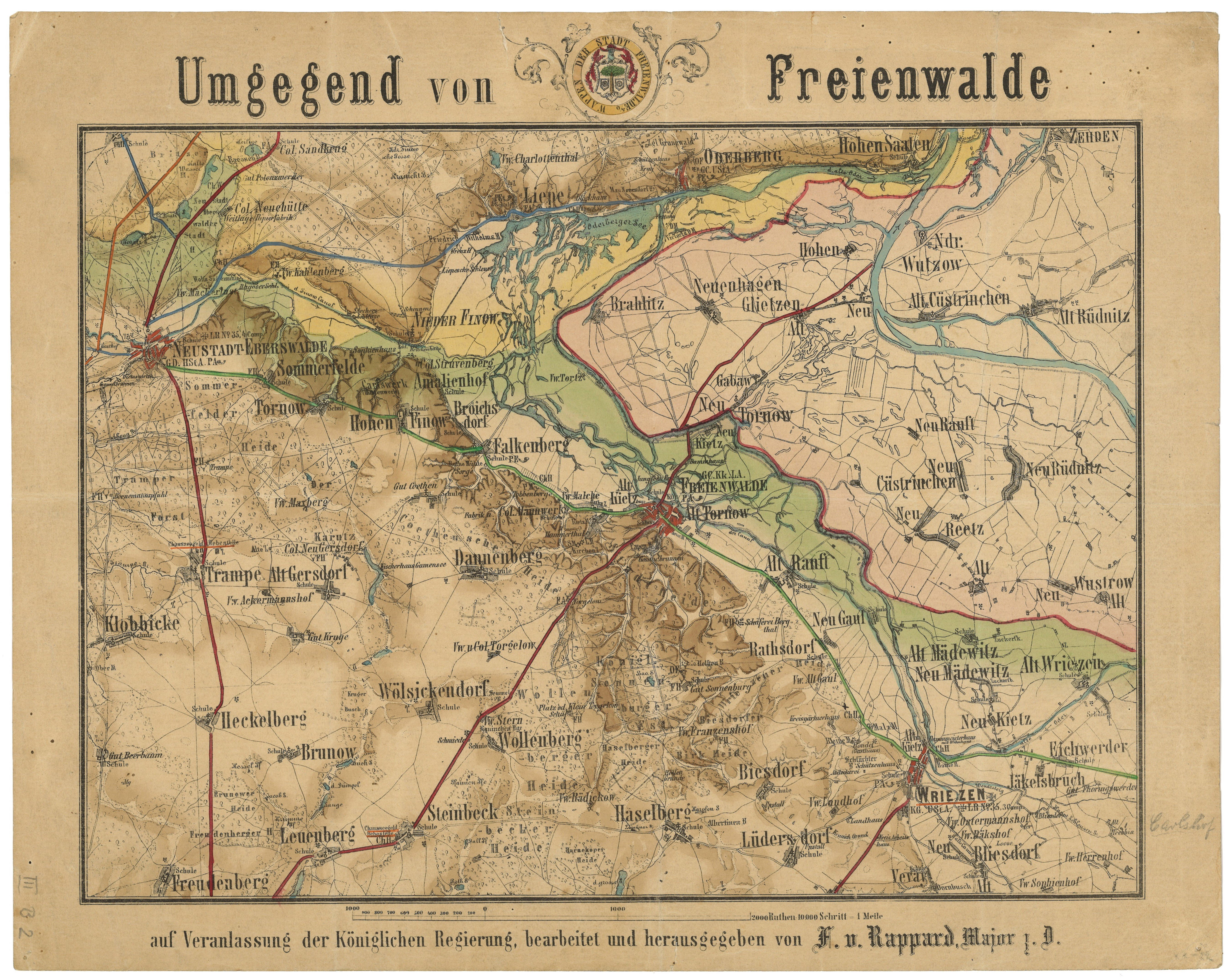 Karte der Umgebung von Bad Freienwalde (Oder) 1870 (Landesgeschichtliche Vereinigung für die Mark Brandenburg e.V. CC BY)
