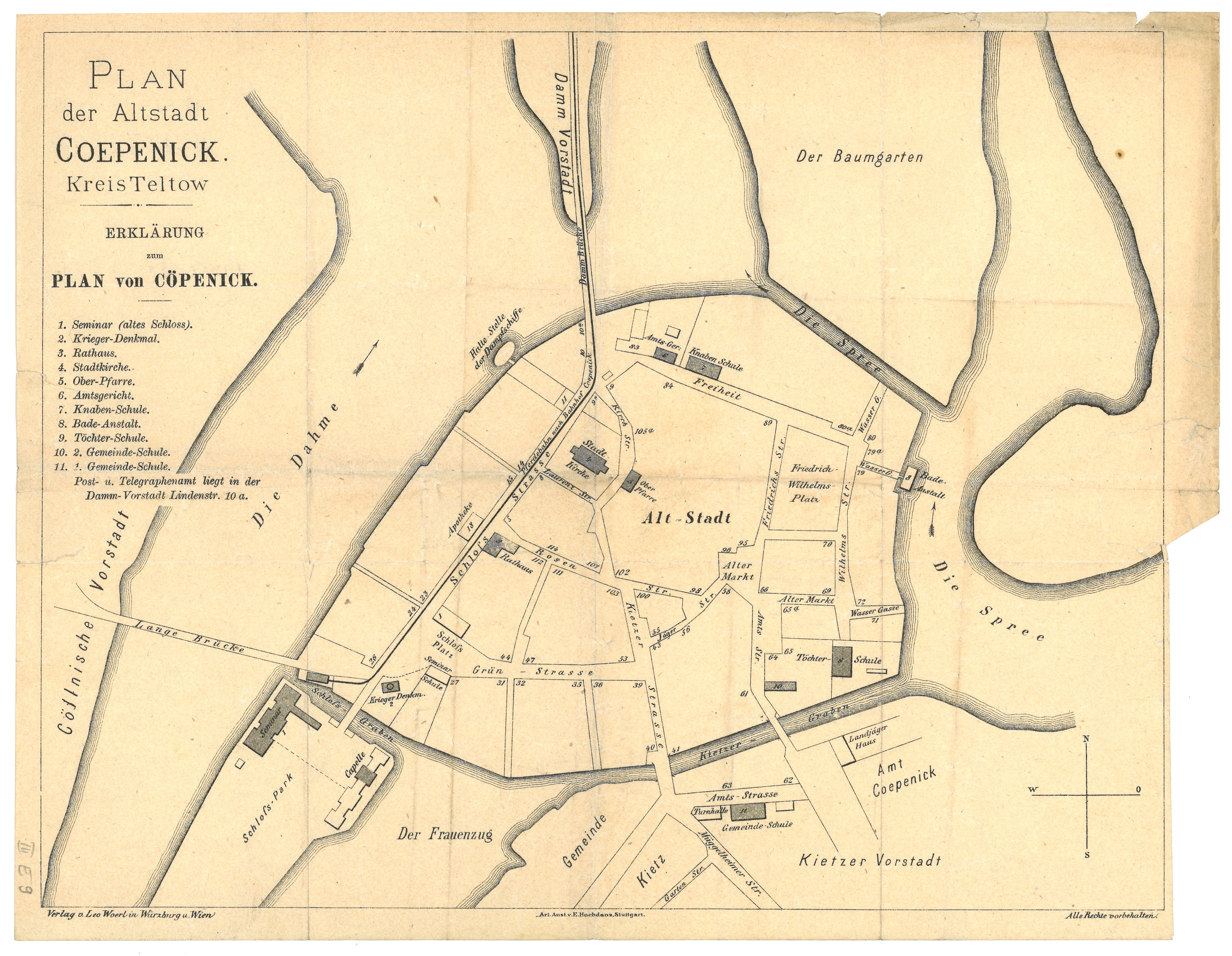 Plan der Altstadt Coepenick [Köpenick] ca. 1910 (Landesgeschichtliche Vereinigung für die Mark Brandenburg e.V. CC BY)