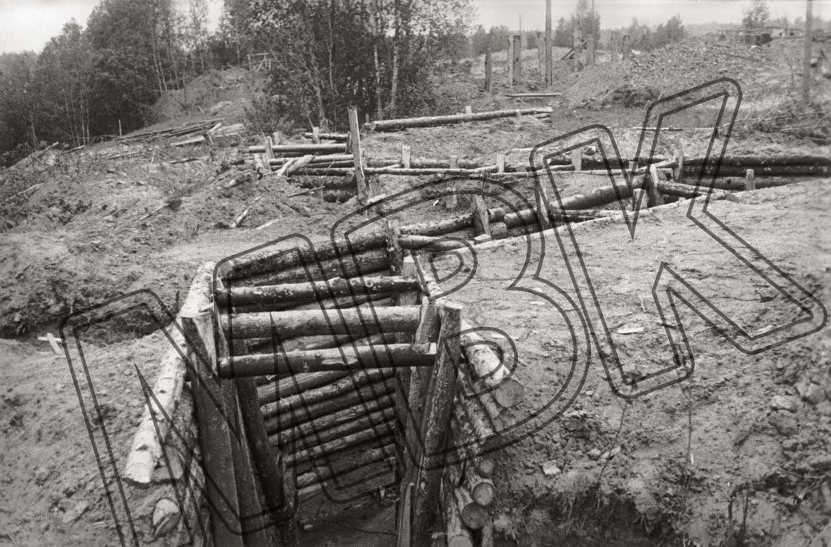 Schützengraben der Mannerheim-Linie im finnisch-sowjetischen Krieg, vermutlich Sommer 1940 (Museum Berlin-Karlshorst RR-P)