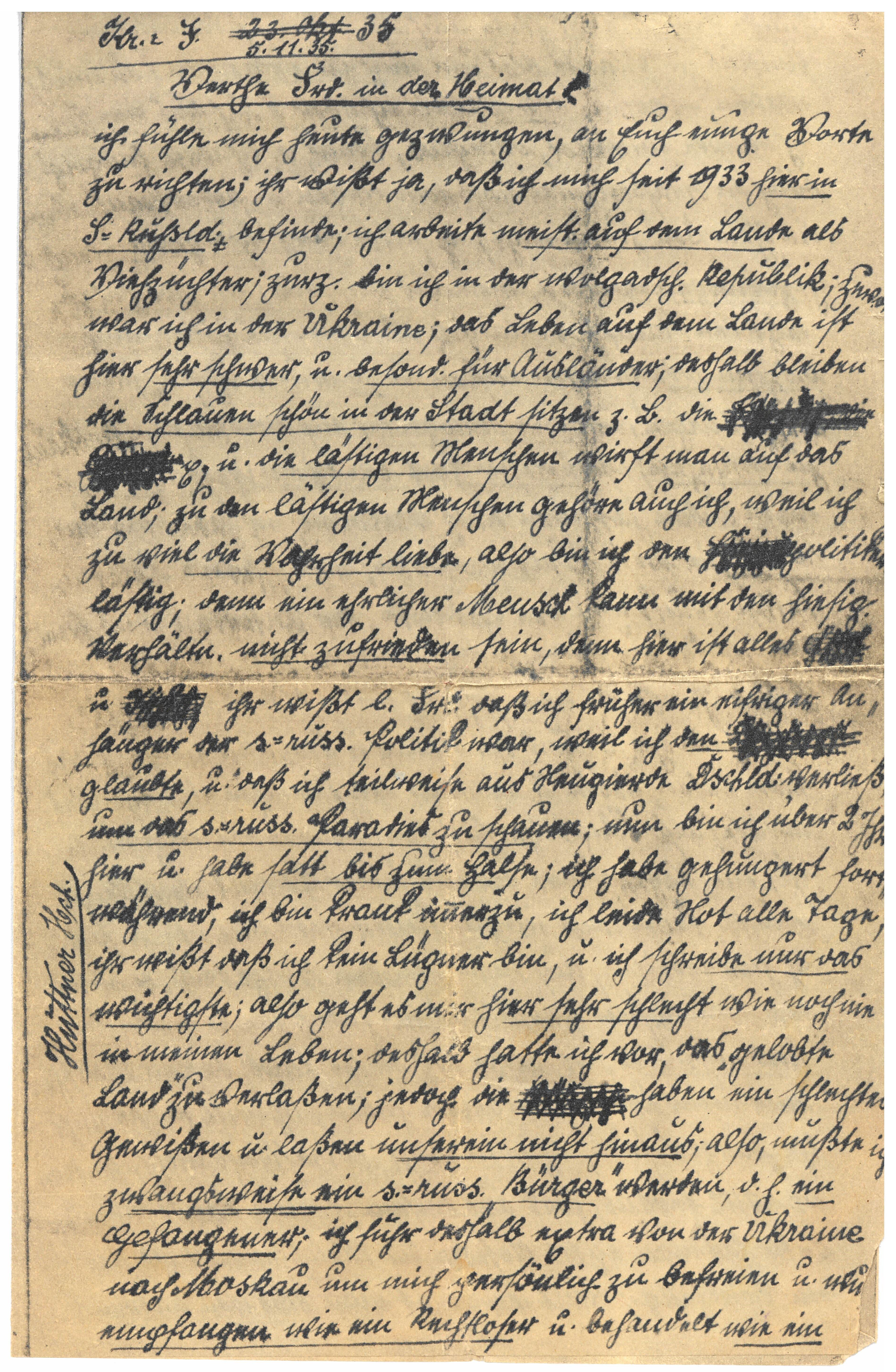 Brief eines deutschen Exilanten in der Sowjetunion (Museum Berlin-Karlshorst CC BY-NC-SA)