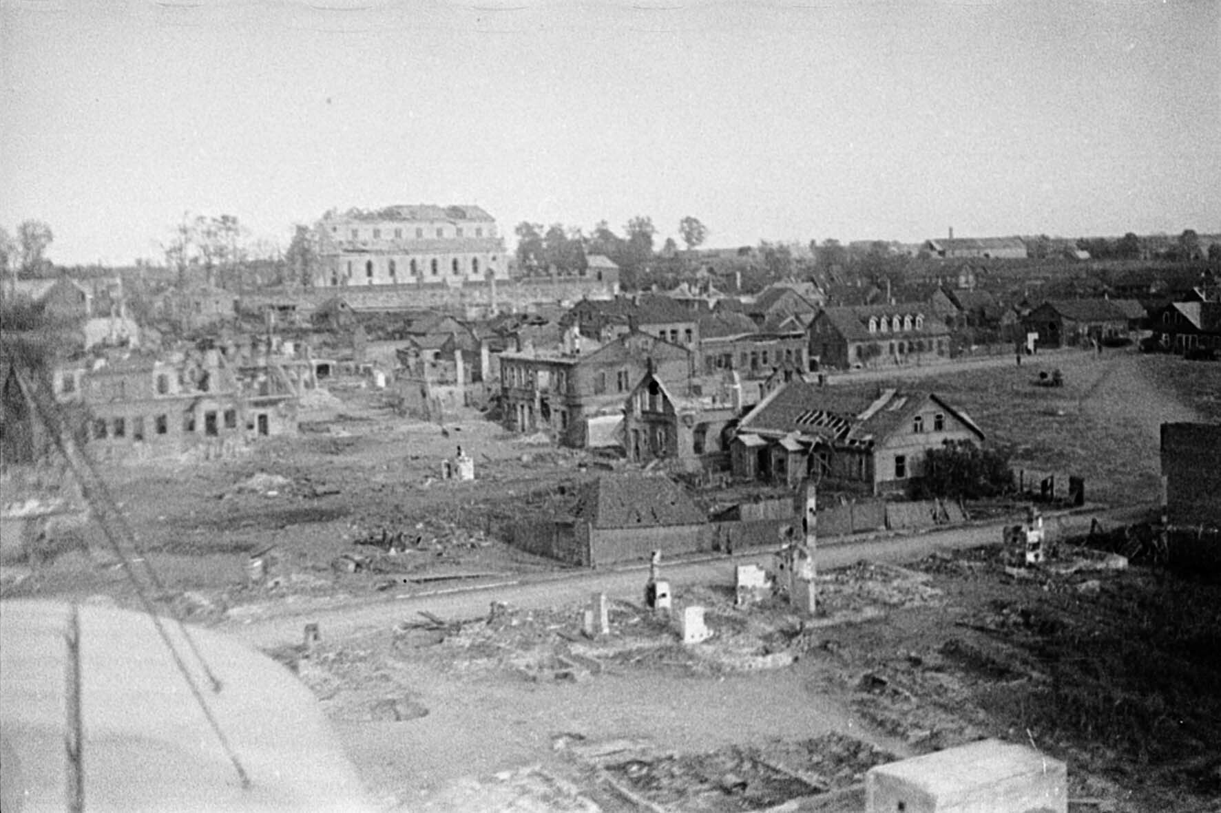 Luftaufnahme des litauischen Ortes Kurschenai, 9. Oktober 1944 (Deutsch-Russisches Museum Berlin-Karlshorst RR-P)
