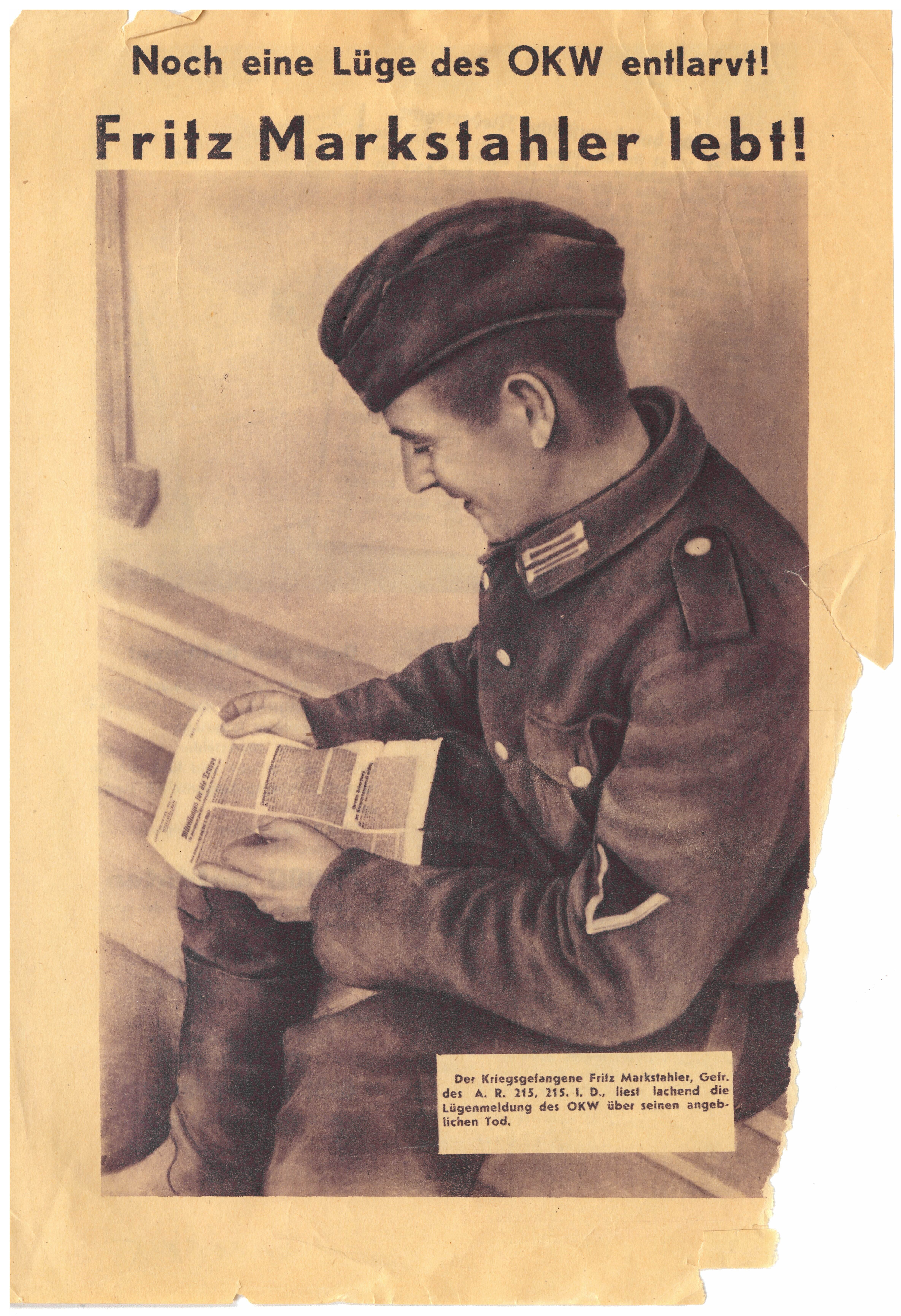 Sowjetisches Flugblatt für die Deutsche Wehrmacht, Moskau, vermutlich 1942 (Museum Berlin-Karlshorst CC BY-NC-SA)