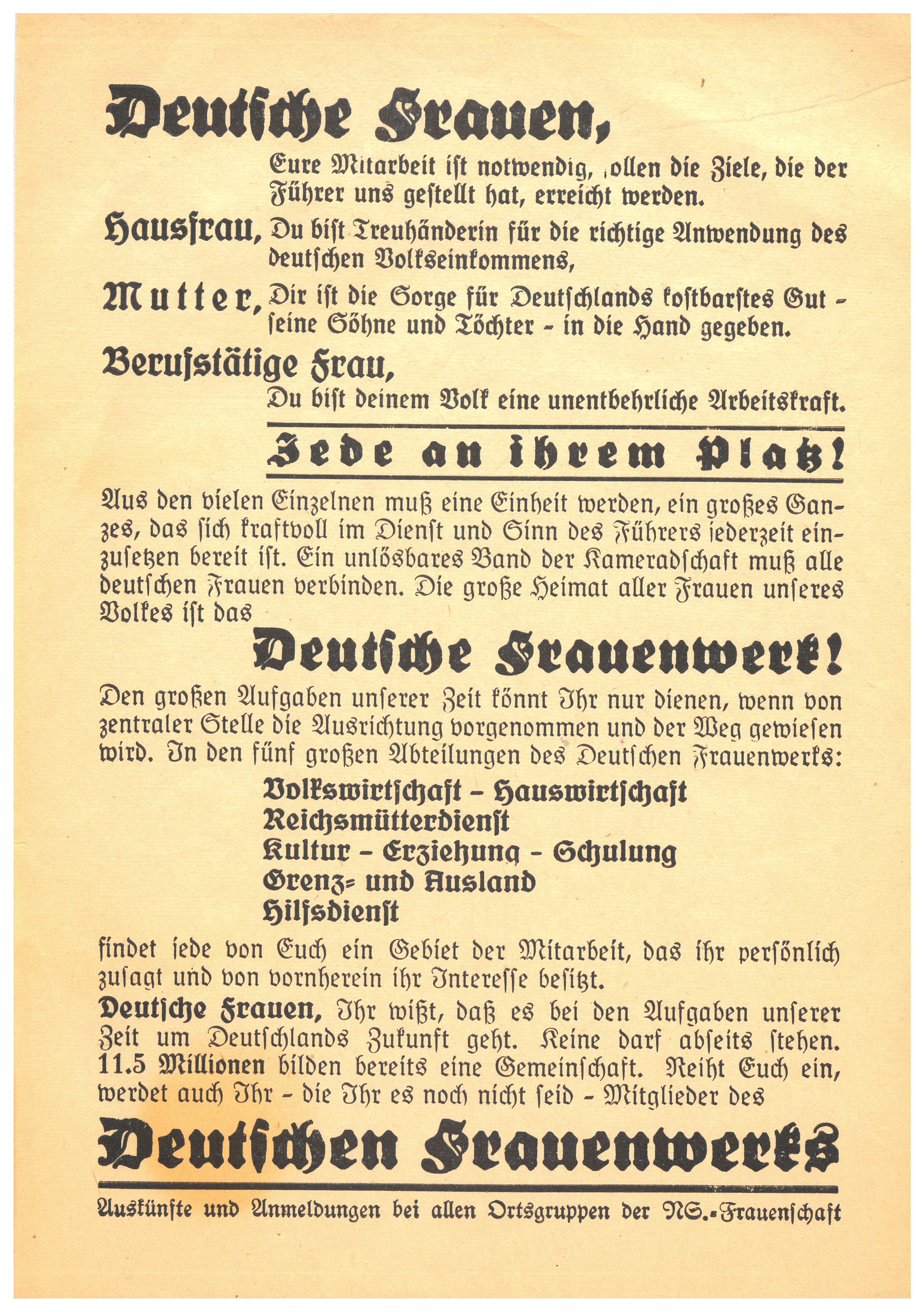 Flugblatt an die deutschen Frauen (Deutsch-Russisches Museum Berlin-Karlshorst CC BY-NC-SA)