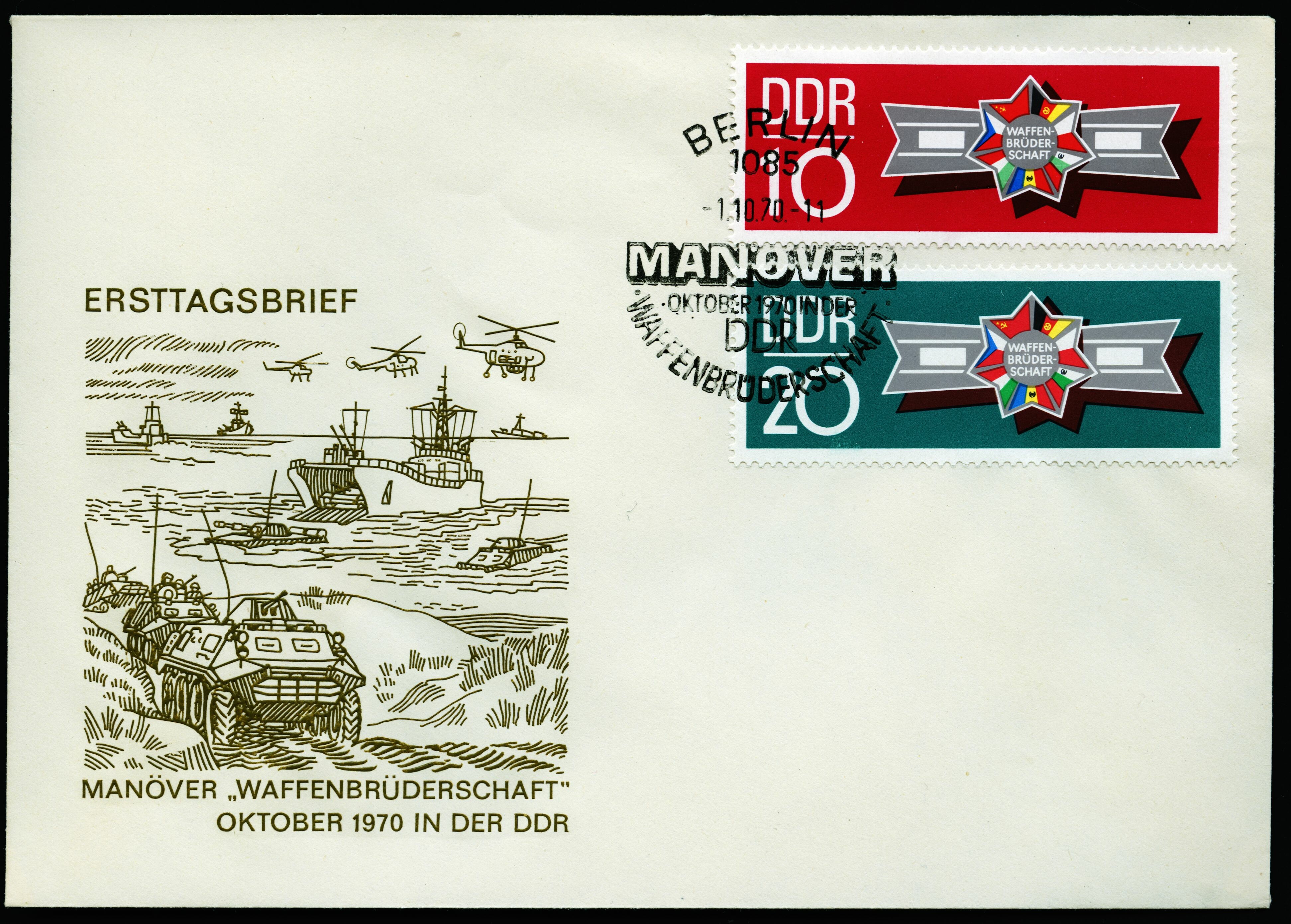 Ersttagsbrief Waffenbrüderschaft 1970 (Deutsch-Russisches Museum Berlin-Karlshorst CC BY-NC-SA)