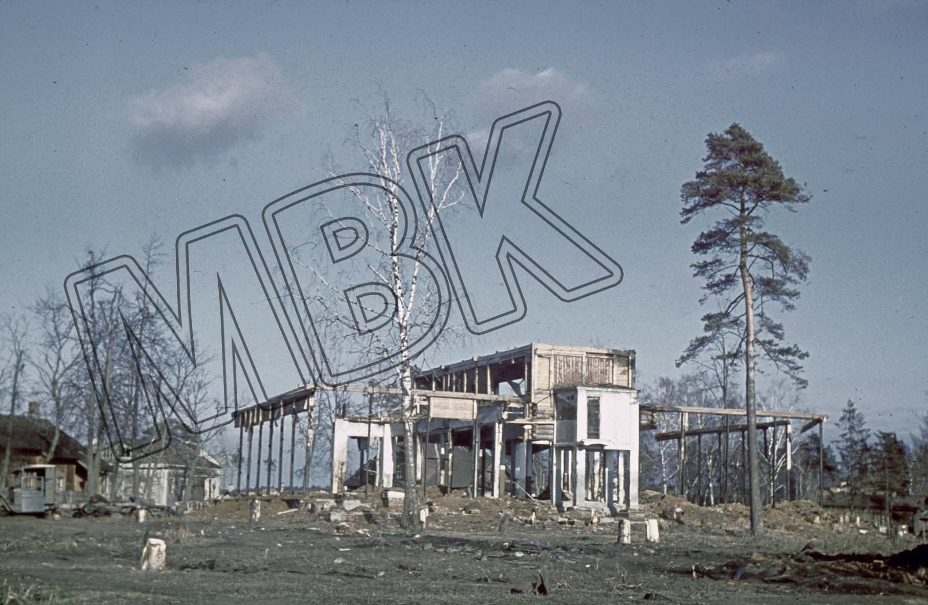 Zerstörungen in Jarcevo nach der Einnahme durch die Wehrmacht, April 1942 (Museum Berlin-Karlshorst RR-P)