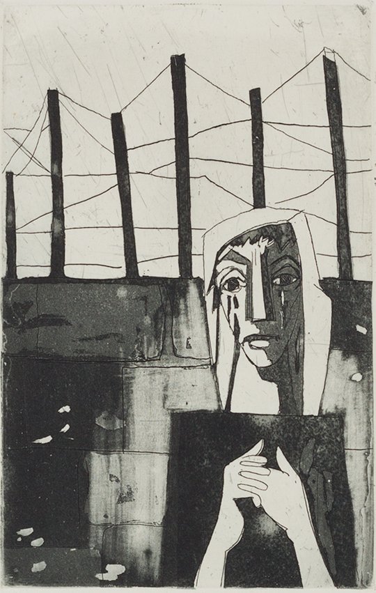 Horst Strempel: Die Frau an der Mauer - Verzweifelt, 1962/63 (© Horst Strempel/ VG Bild-Kunst, 2022/23 RR-F)