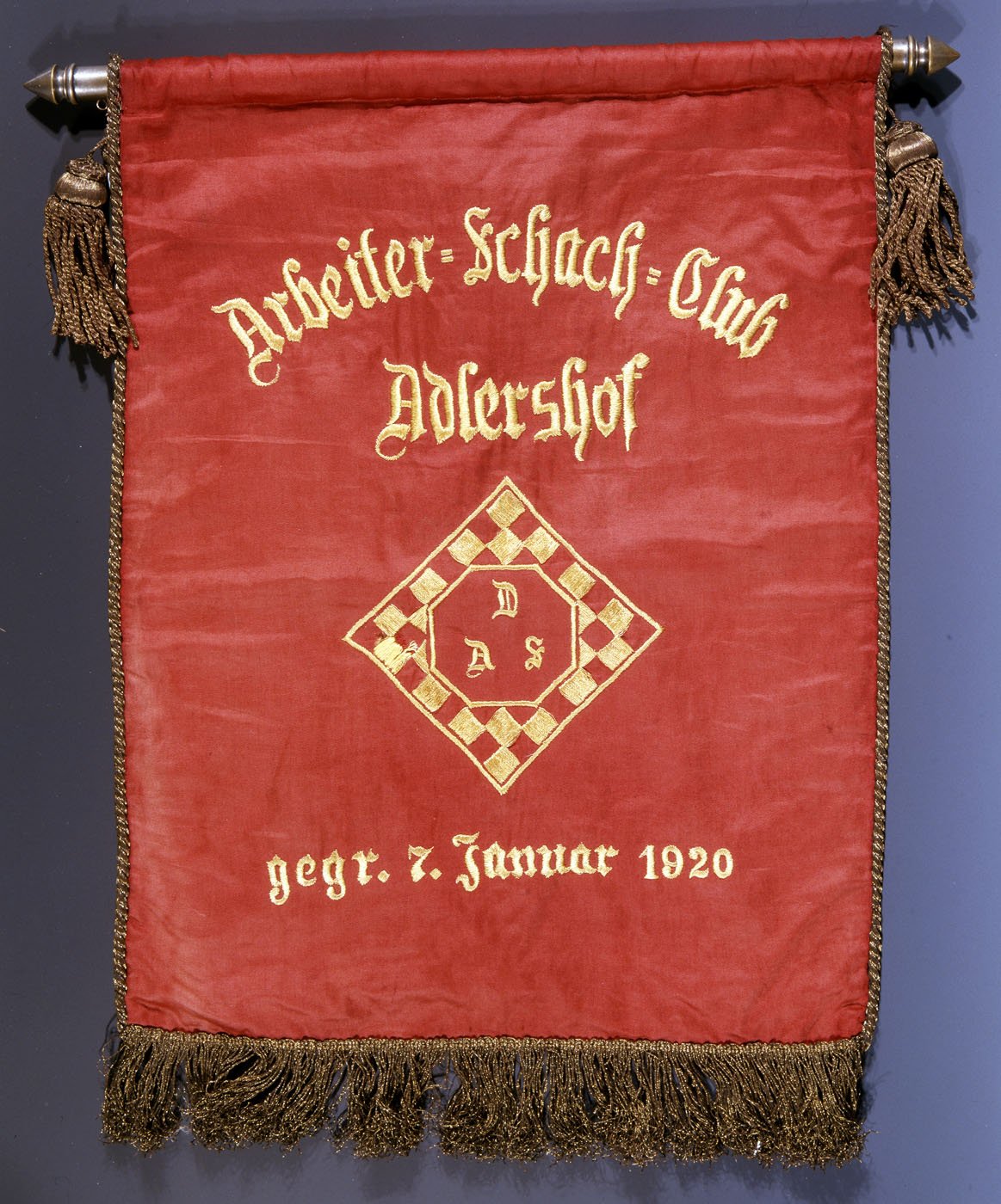 Banner Arbeiter-Schach-Club Adlershof, 1920er Jahre (Sportmuseum Berlin CC BY-NC-SA)