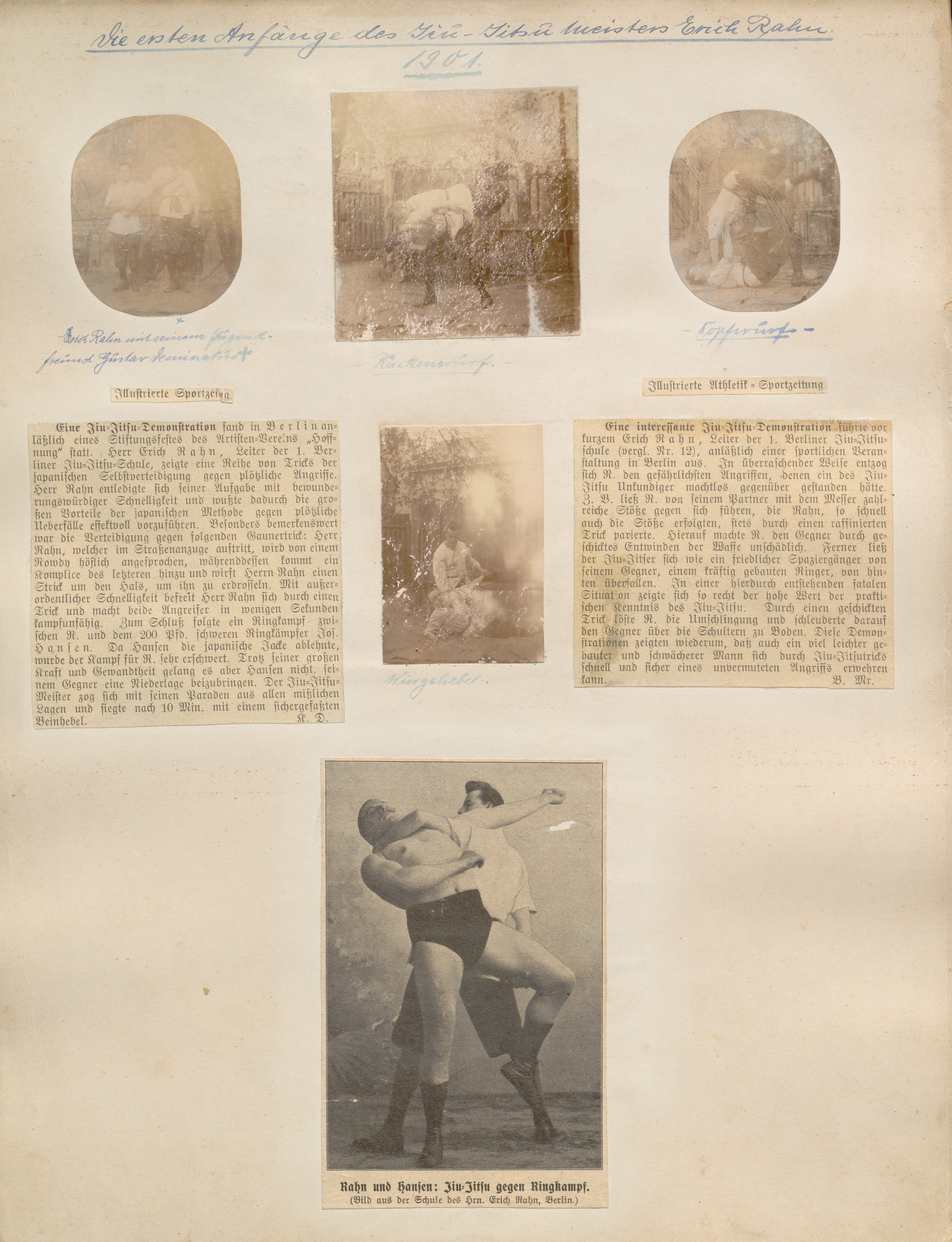 Album Erich Rahn; Die ersten Anfänge des Jiu-Jitsu Meisters Erich Rahn 1901 (Sportmuseum Berlin CC0)