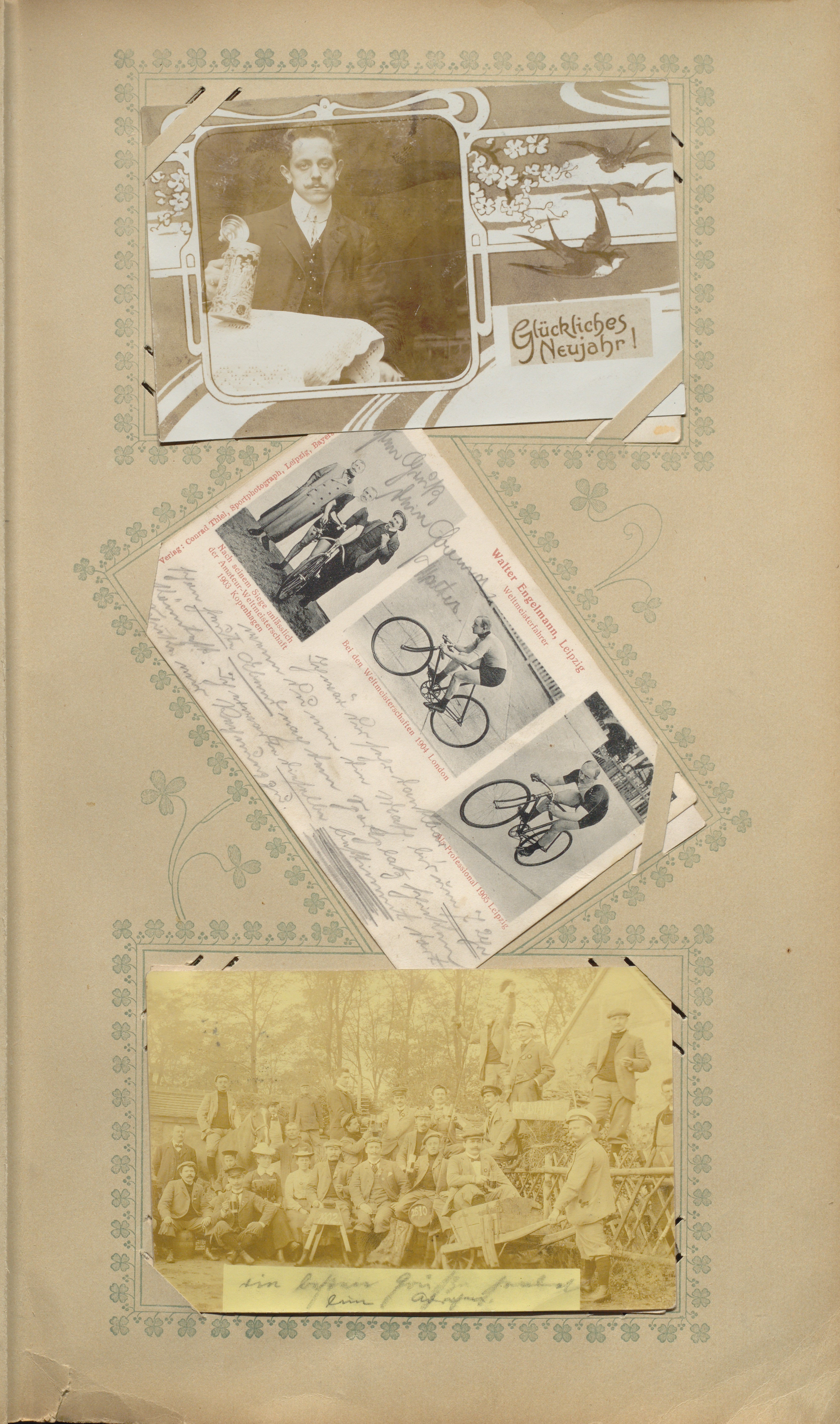 Postkartenalbum Radsport; Blatt 9 (Sportmuseum Berlin CC0)