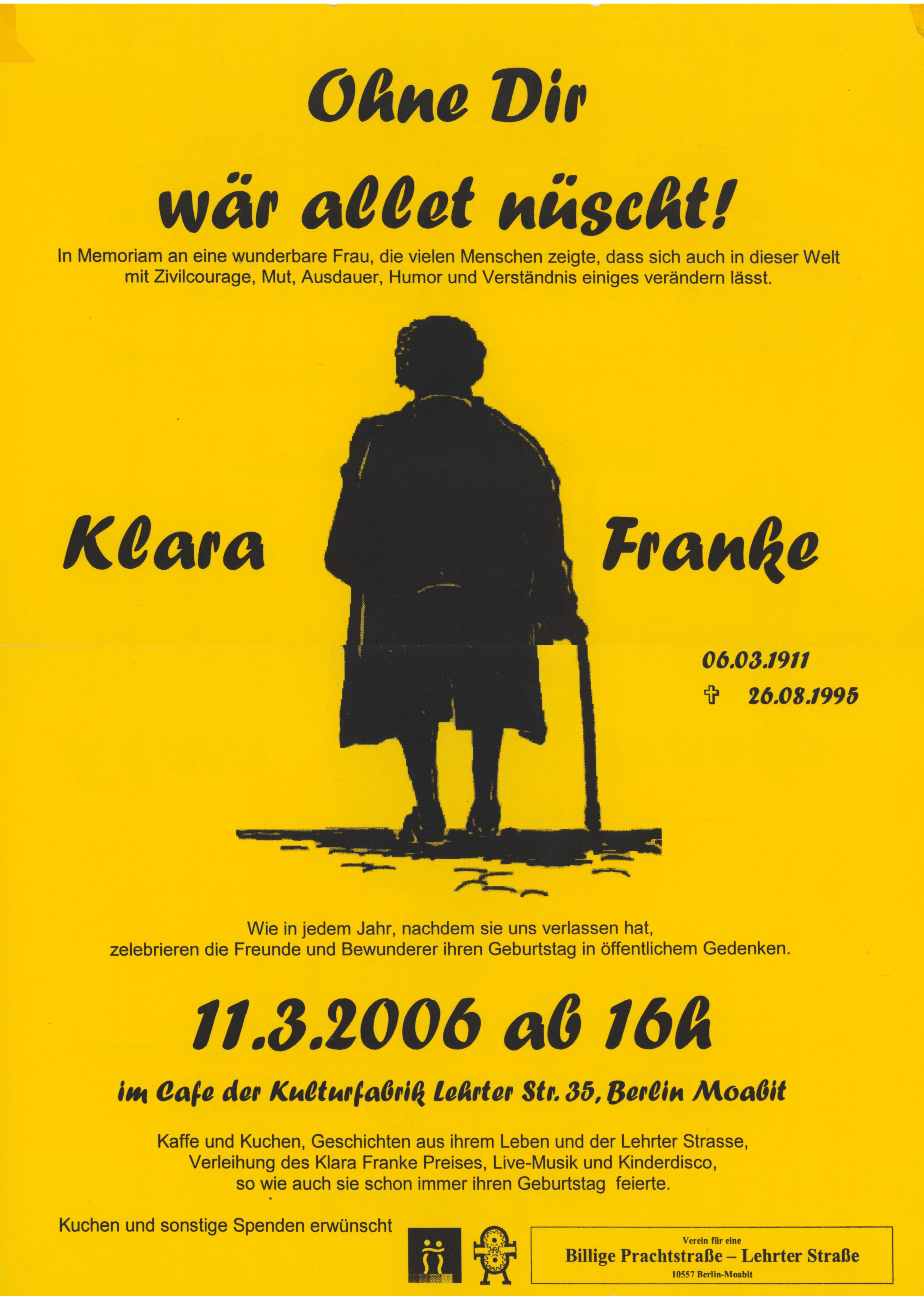 Plakat zur Verleihung des Klara-Franke-Preis 2006 (B-Laden CC BY-NC-SA)