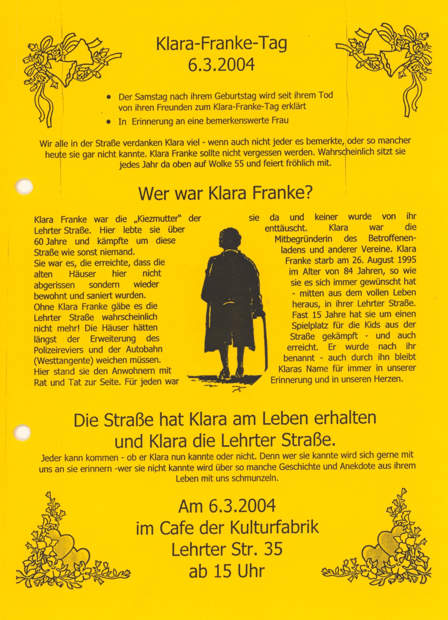 Flyer zum Klara-Franke-Tag 2004 (B-Laden CC BY-NC-SA)