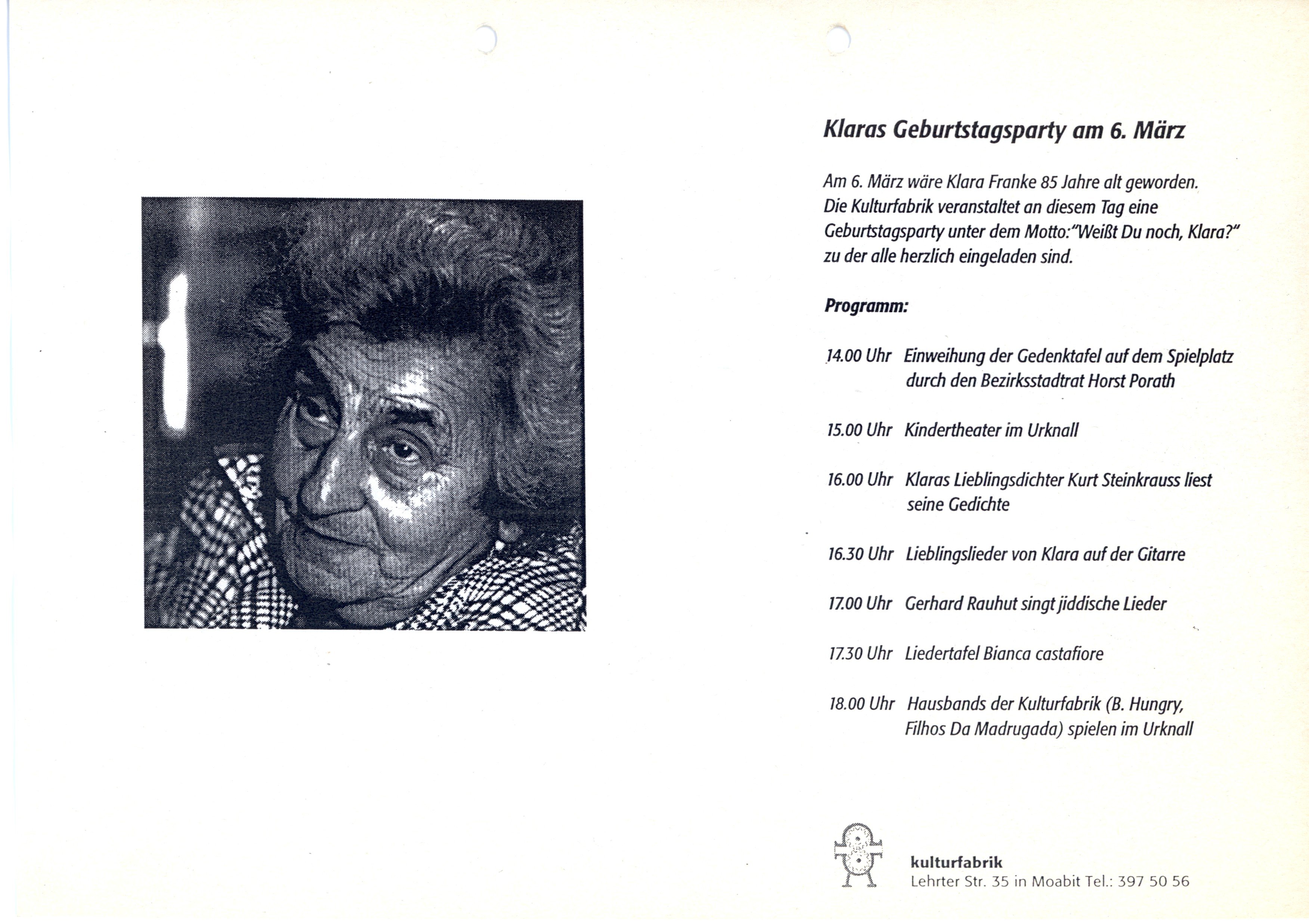 Flyer zum Klara-Franke-Tag 1996 (B-Laden CC BY-NC-SA)