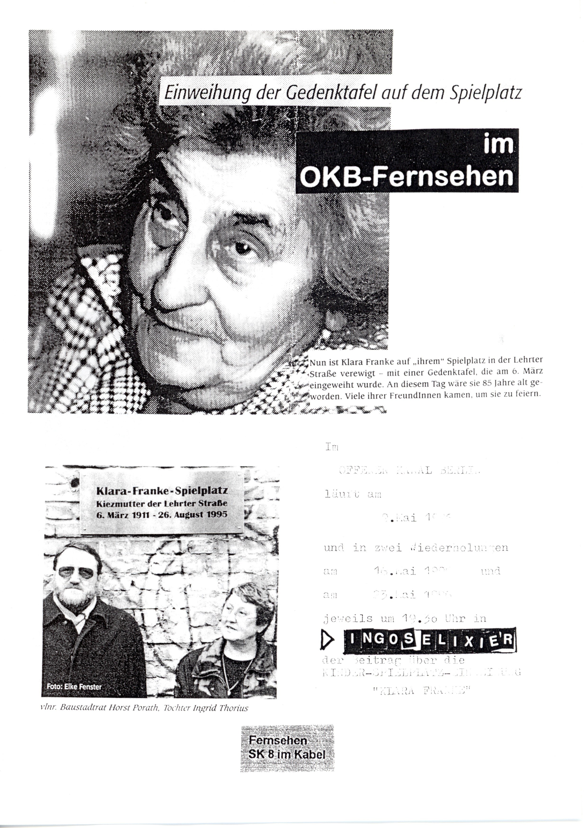 Flyer zum Beitrag im Offenen Kanal Berlin OKB (B-Laden CC BY-NC-SA)