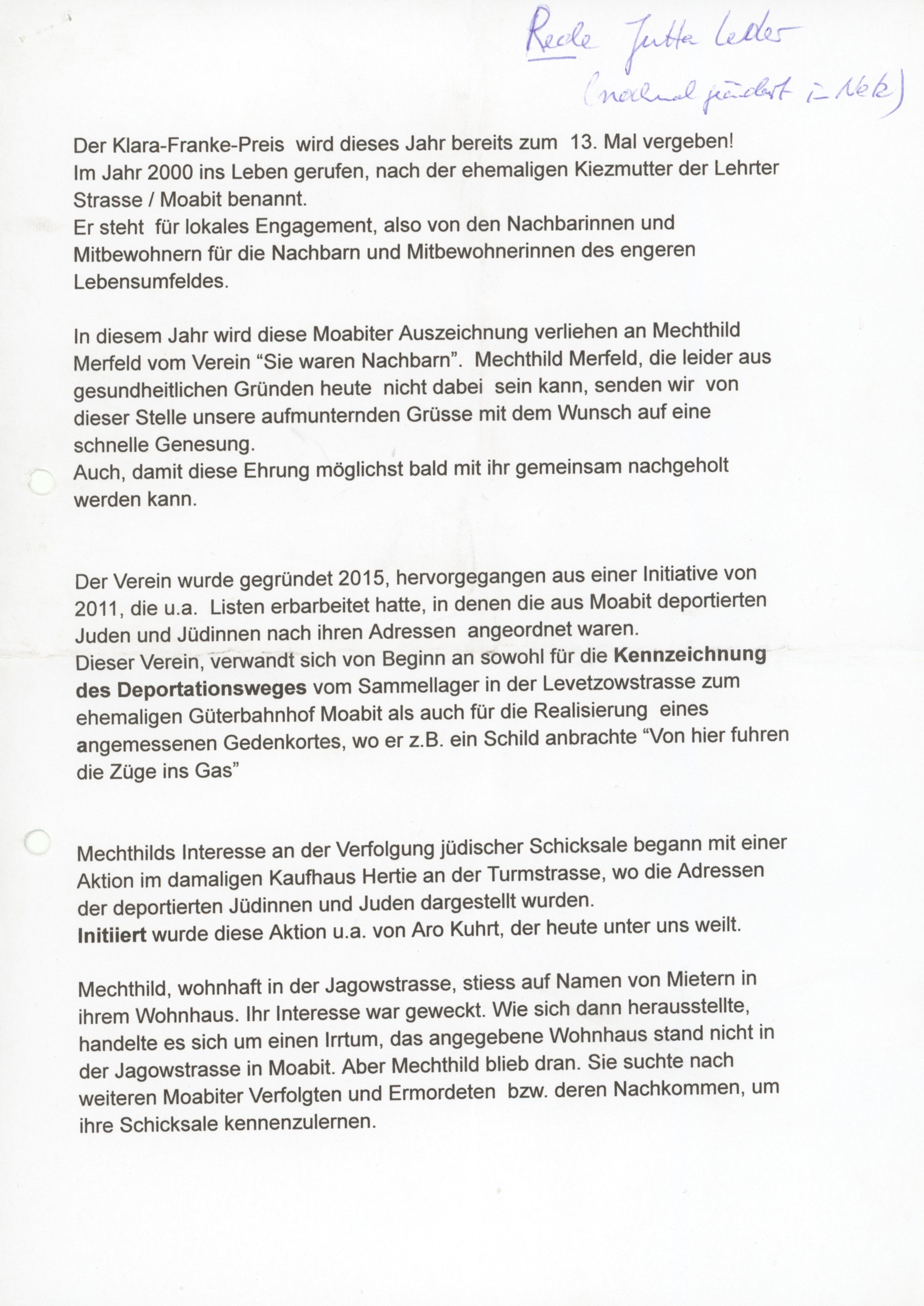 Rede zur Klara-Franke-Preisverleihung 2022 (B-Laden CC BY-NC-SA)