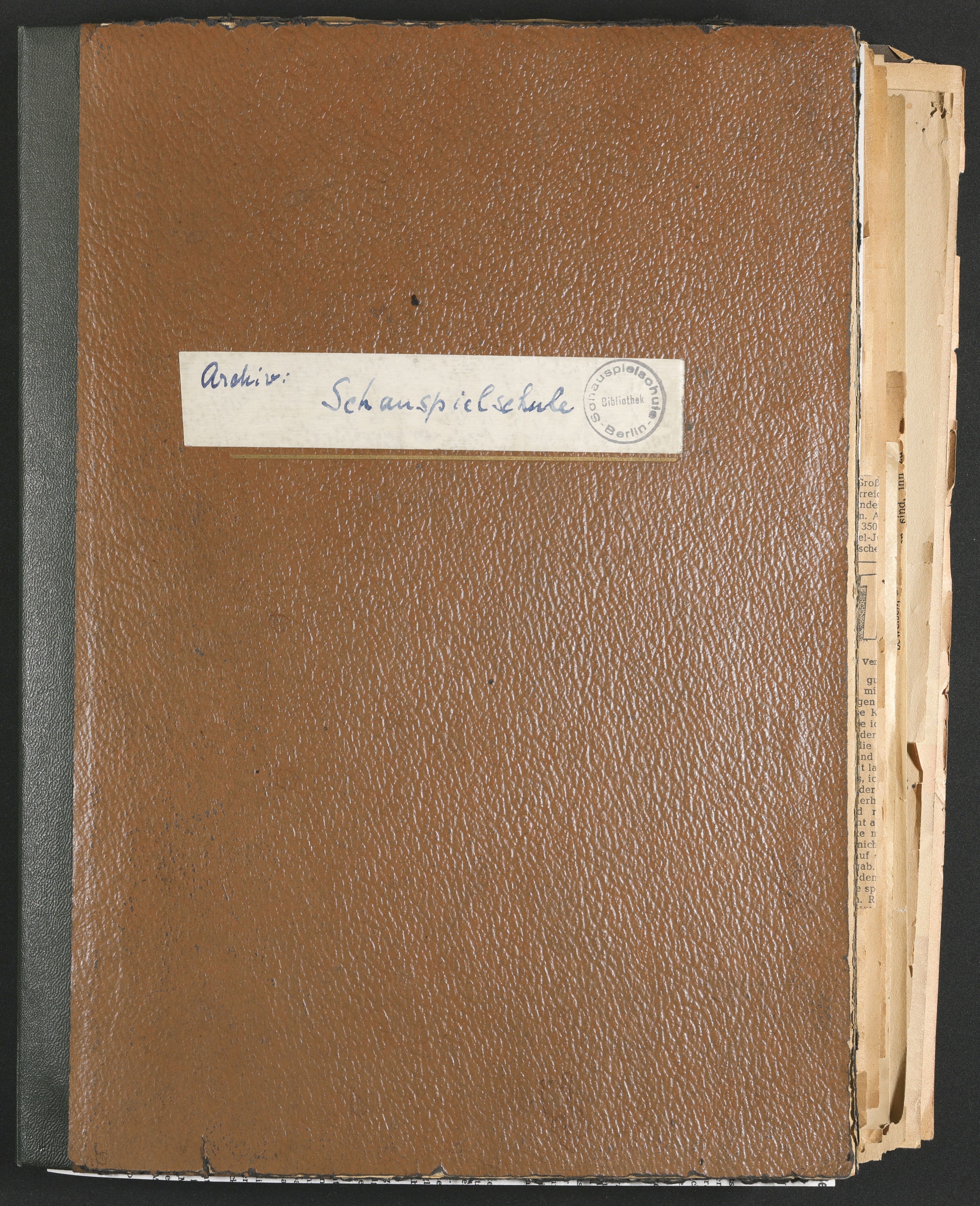 Gesammeltes Material zur Staatlichen Schauspielschule Berlin (1949 - 1958) (Hochschule für Schauspielkunst Ernst Busch Berlin RR-F)