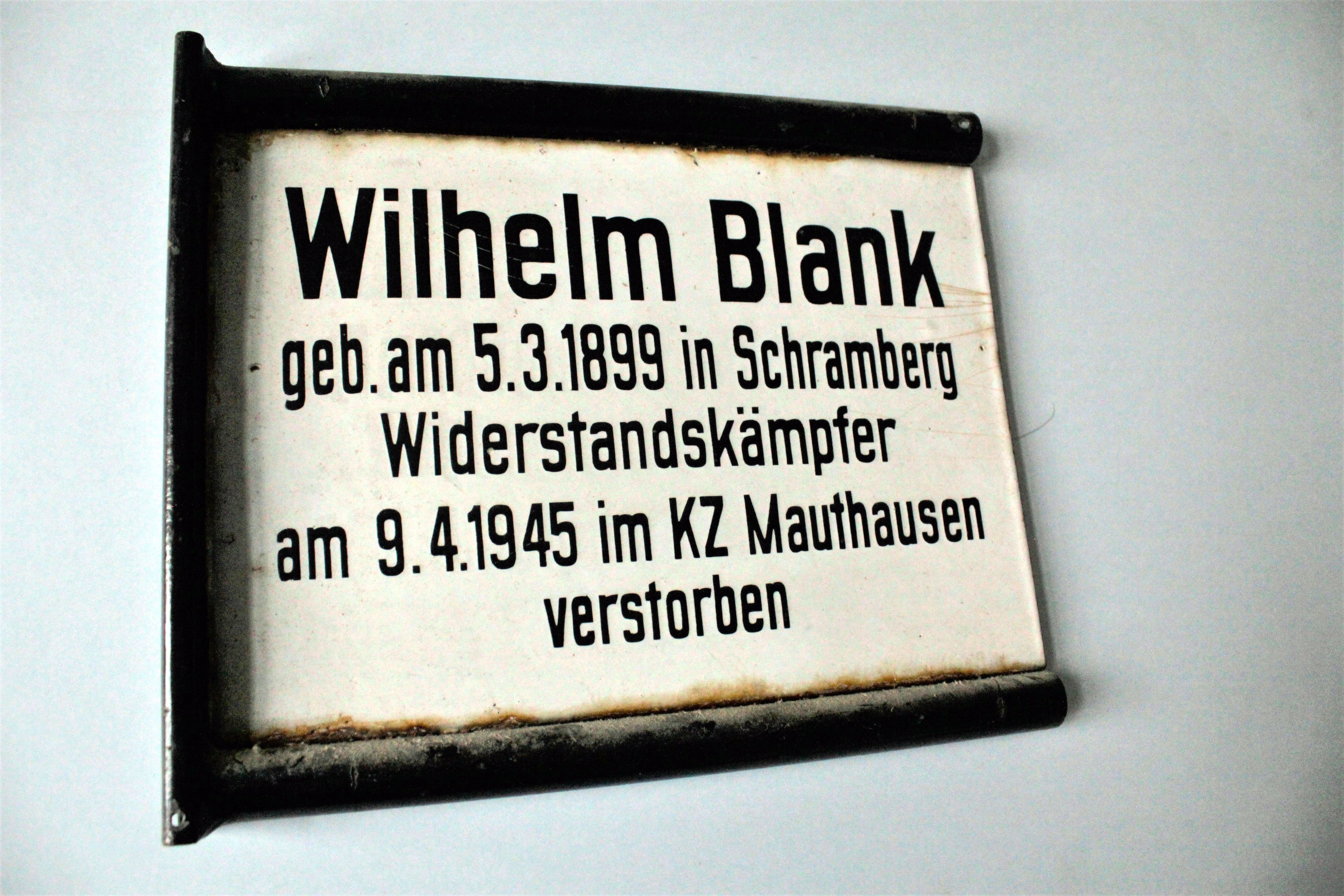 Gedenktafel "Wilhelm Blank" (Museum Pankow CC BY-NC-SA)