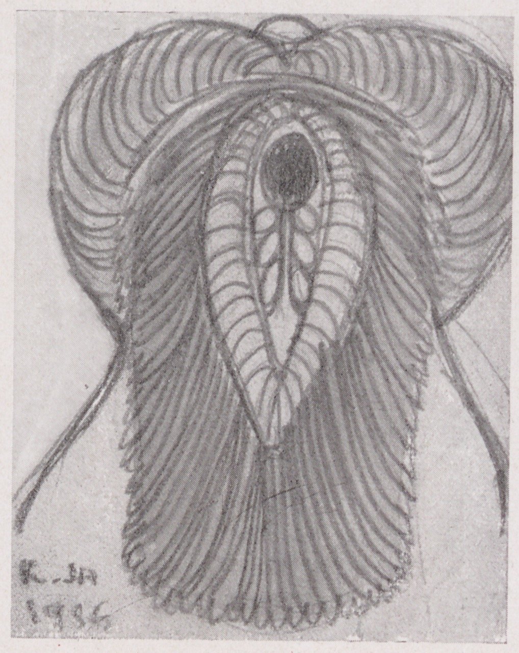 Fotografie einer Zeichnung eines erotisches Ornaments (Magnus-Hirschfeld-Gesellschaft Public Domain Mark)
