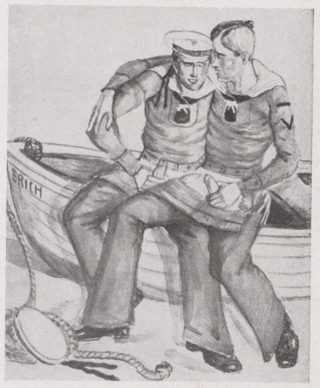 Abbildung einer Zeichnung zweier masturbierender Matrosen (Magnus-Hirschfeld-Gesellschaft Public Domain Mark)