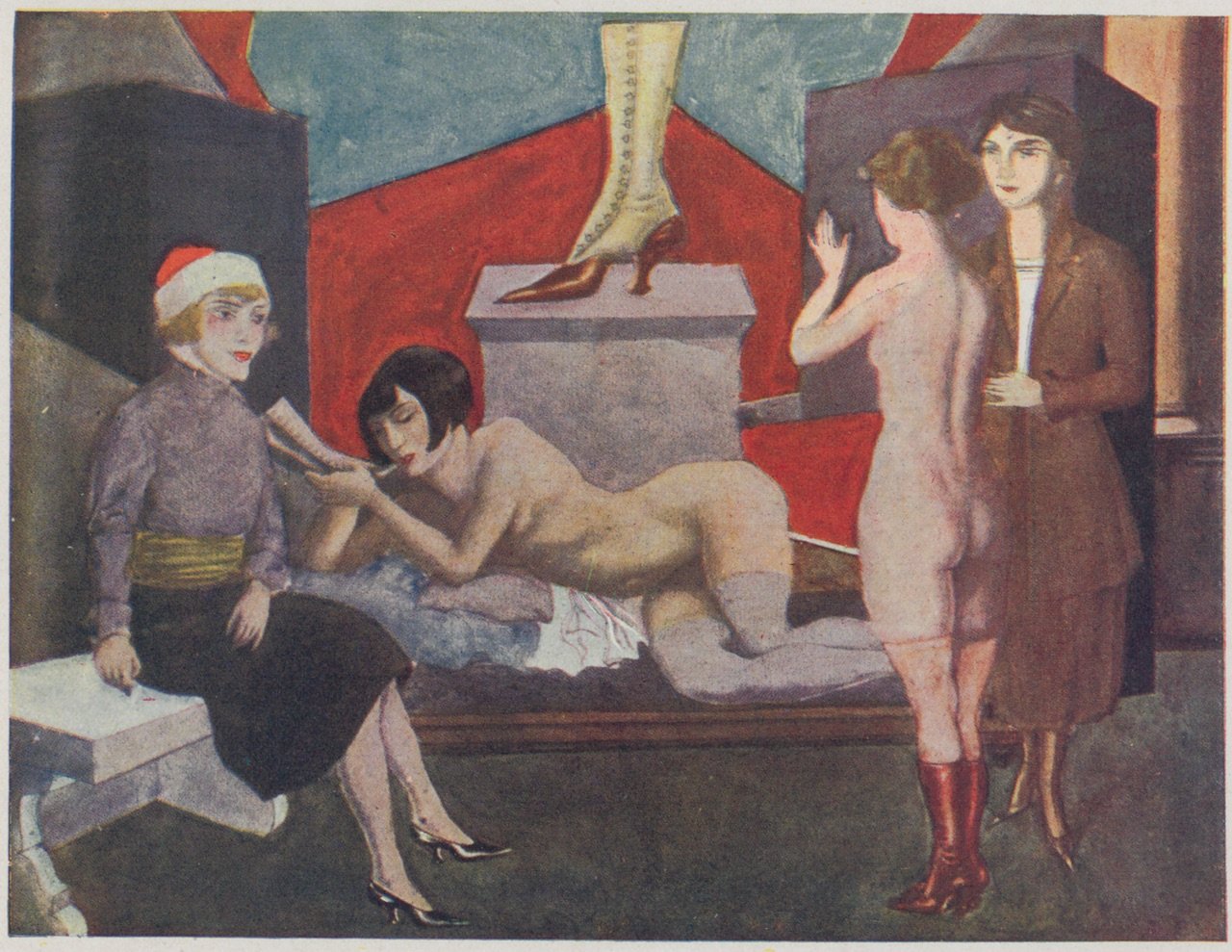 Abbildung eines angeblich von einem Schuhfetischisten geschaffenen Gemäldes (Magnus-Hirschfeld-Gesellschaft Public Domain Mark)