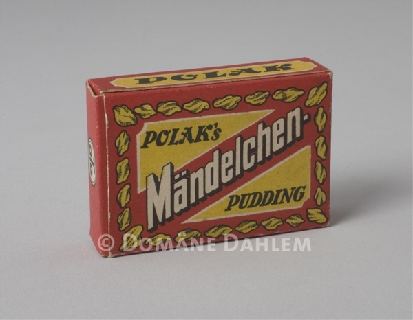 Miniatur-Schachtel &quot;Polak&rsquo;s Mändelchen-Pudding&quot; (Stiftung Domäne Dahlem - Landgut und Museum CC BY-NC-SA)
