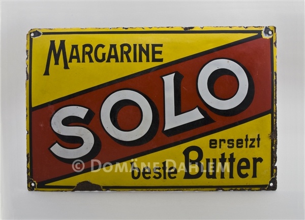 Reklameschild &quot;Solo&quot; Margarine (Stiftung Domäne Dahlem - Landgut und Museum CC BY-NC-SA)
