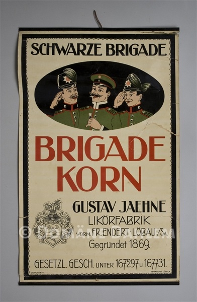 Reklameplakat &quot;Brigade Korn&quot; (Stiftung Domäne Dahlem - Landgut und Museum CC BY-NC-SA)