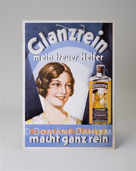 Reklameschild &quot;Glanzrein&quot; (Stiftung Domäne Dahlem - Landgut und Museum CC BY-NC-SA)