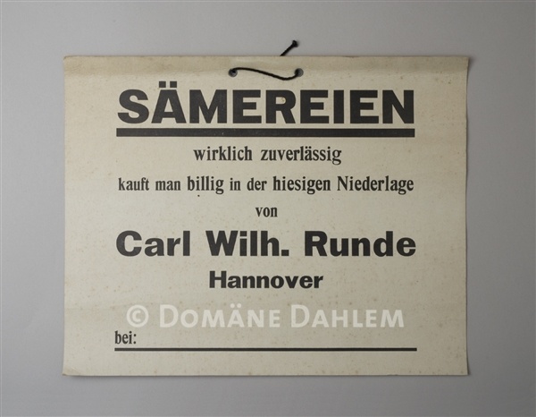 Plakat &quot;Sämereien ...&quot; (Stiftung Domäne Dahlem - Landgut und Museum CC BY-NC-SA)