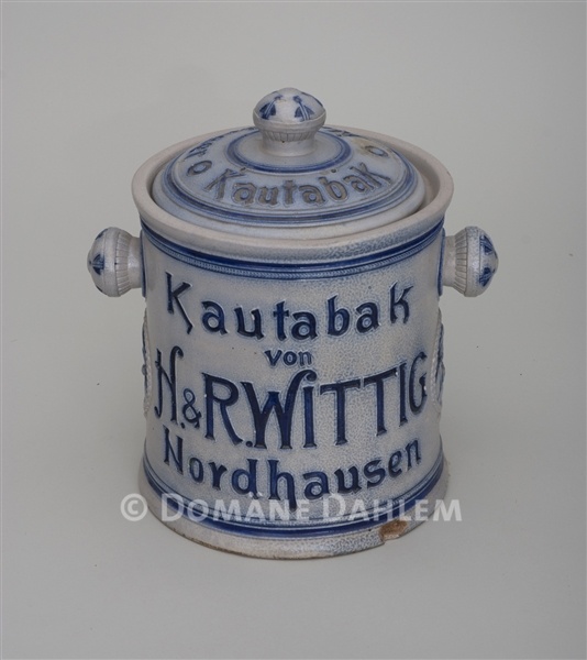 Kautabak-Topf &quot;H. & R. Wittig Nordhausen&quot; (Stiftung Domäne Dahlem - Landgut und Museum CC BY-NC-SA)