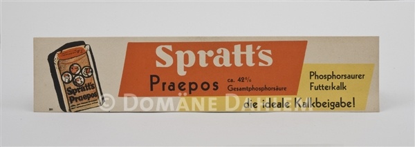 Reklameschild &quot;Spratt&rsquo;s&quot; (Stiftung Domäne Dahlem - Landgut und Museum CC BY-NC-SA)