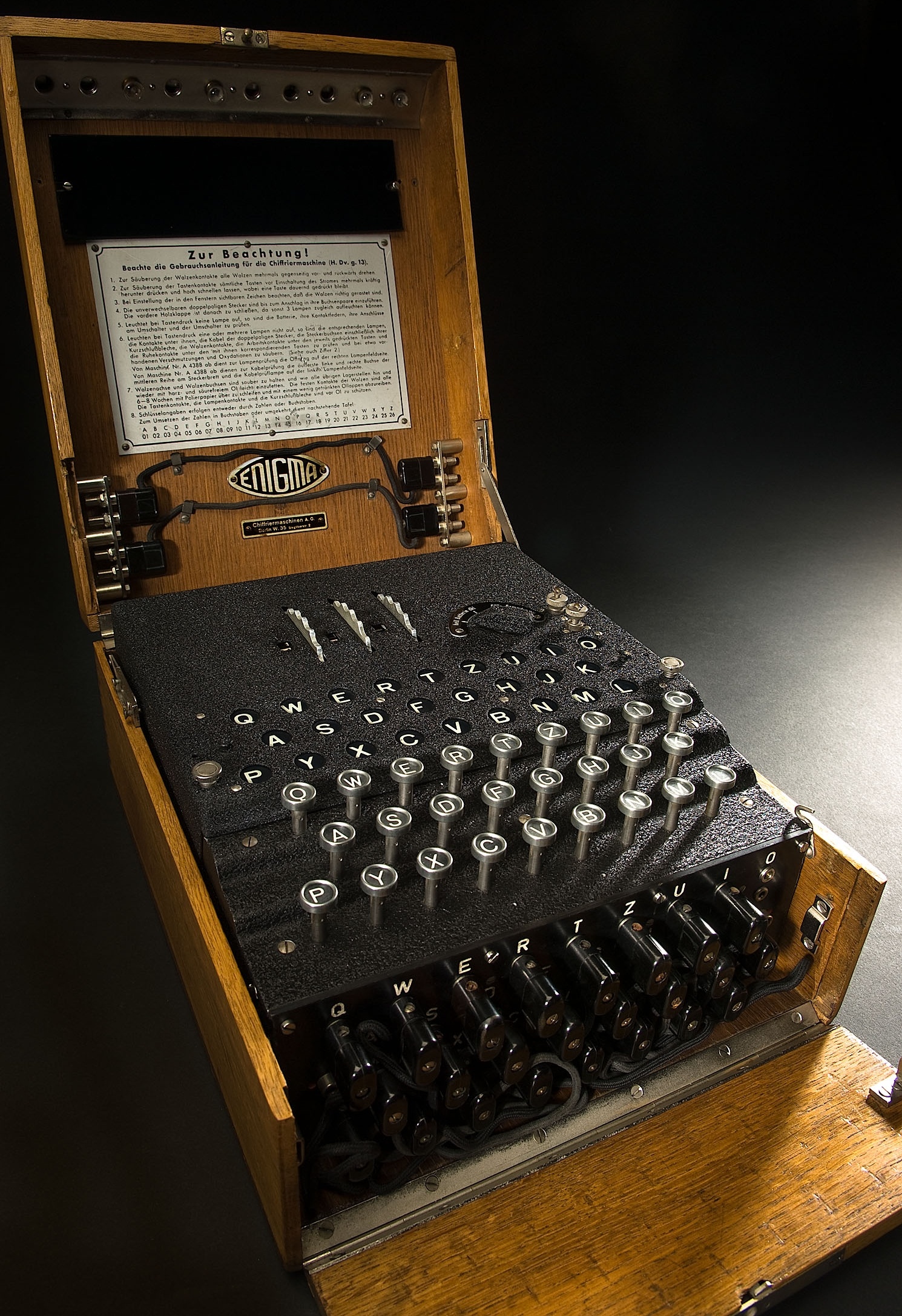 Elektrische Chiffriermaschine Enigma (Stiftung Deutsches Technikmuseum Berlin CC0)