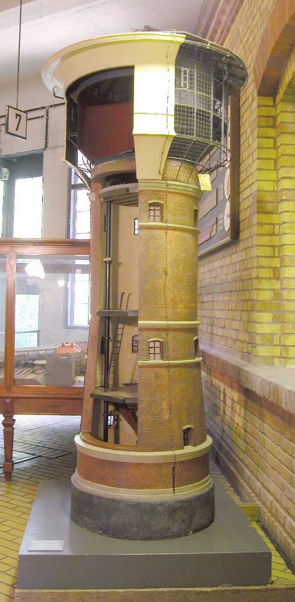 Wasserturm Bauart Intze auf dem Bahnhof Altona, Modell 1:10 (Stiftung Deutsches Technikmuseum Berlin CC0)