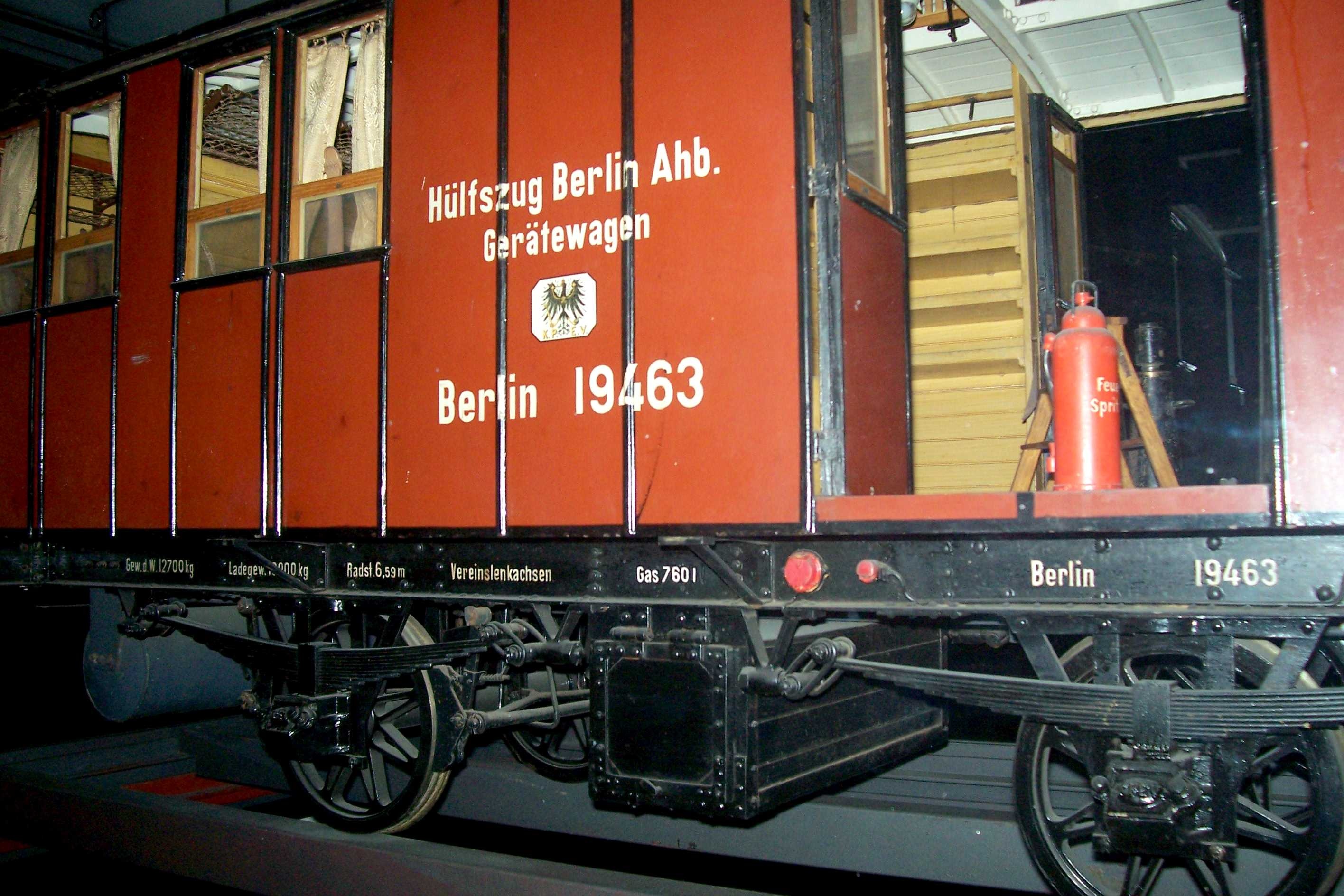 Hilfszug-Gerätewagen "Berlin 19493" Anhalter Bahnhof, Modell 1:5 (Stiftung Deutsches Technikmuseum Berlin CC0)