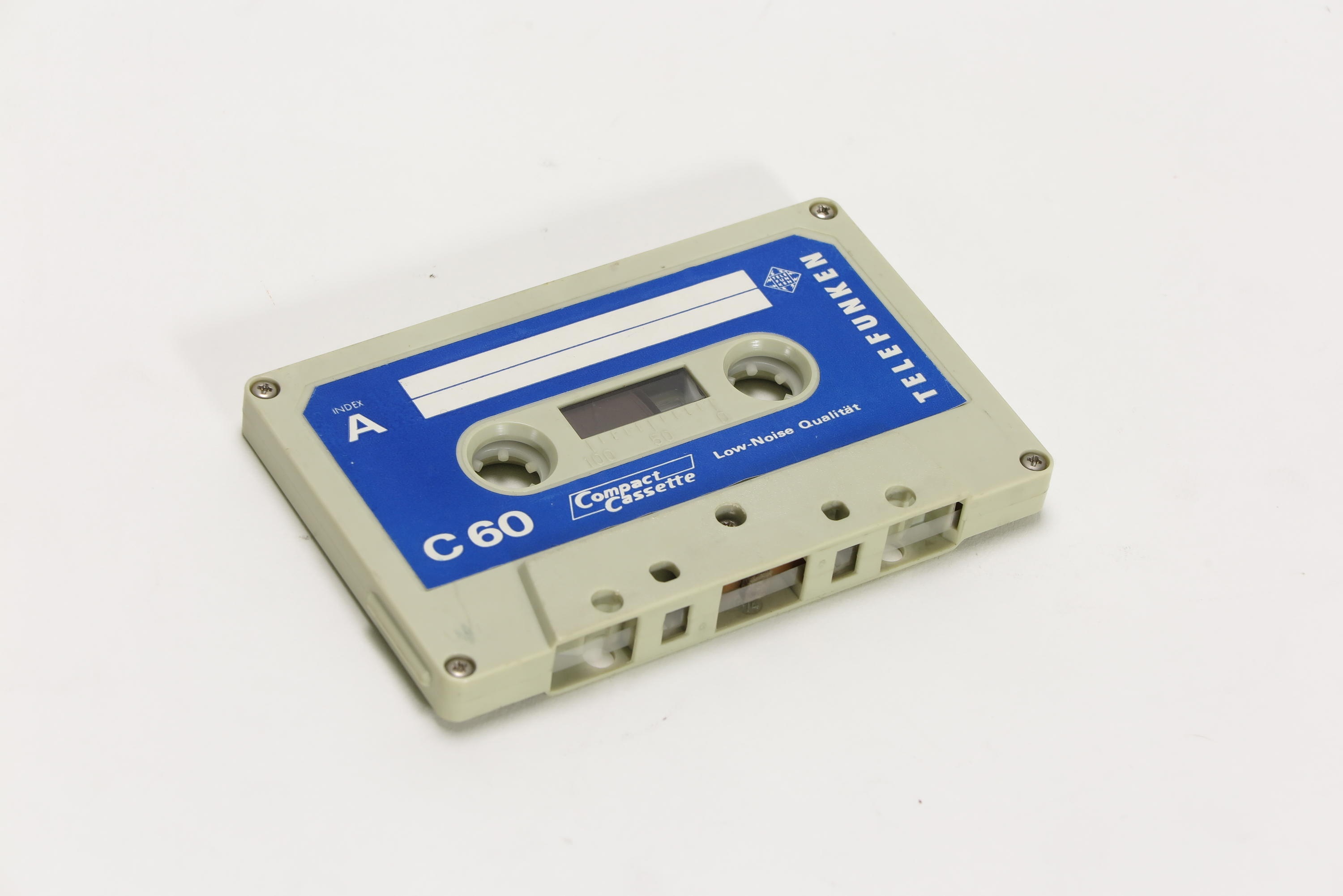 Zubehör zu Anrufbeantworter Telefunken T106/T107, Kompaktkassette (Deutsches Technikmuseum CC BY)