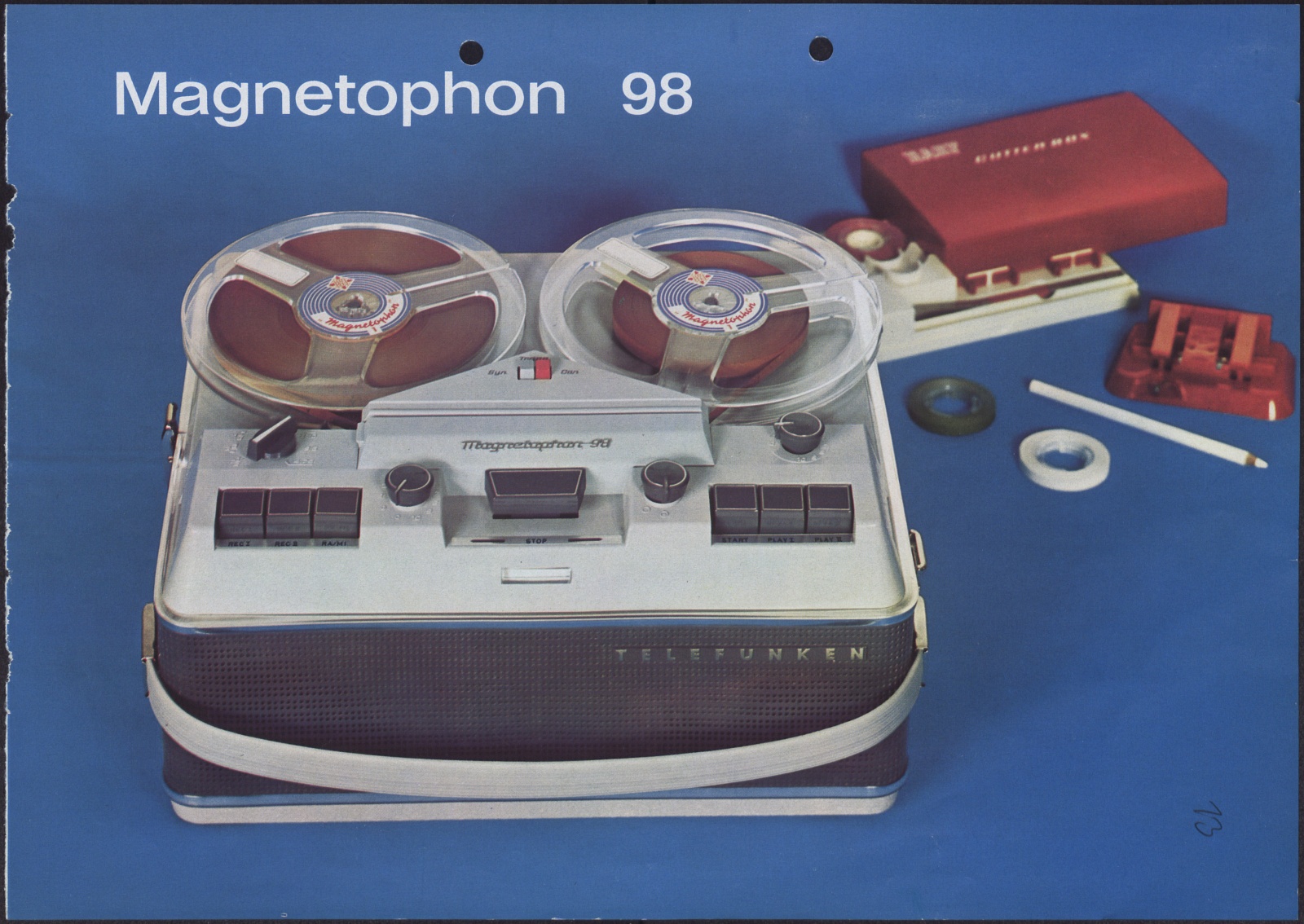Werbeprospekt: Telefunken Magnetophon 98 (Stiftung Deutsches Technikmuseum Berlin CC0)