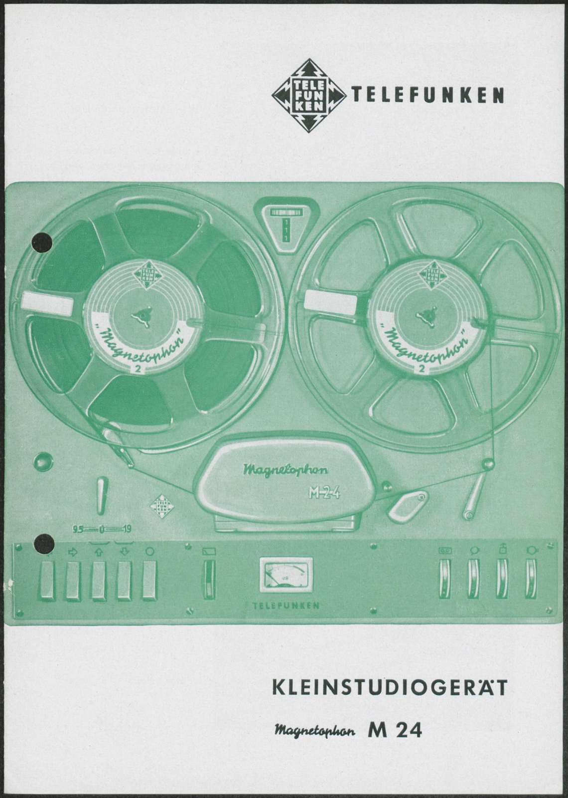 Werbeprospekt: Telefunken Kleinstudiogerät Magnetophon M 24 (Stiftung Deutsches Technikmuseum Berlin CC0)