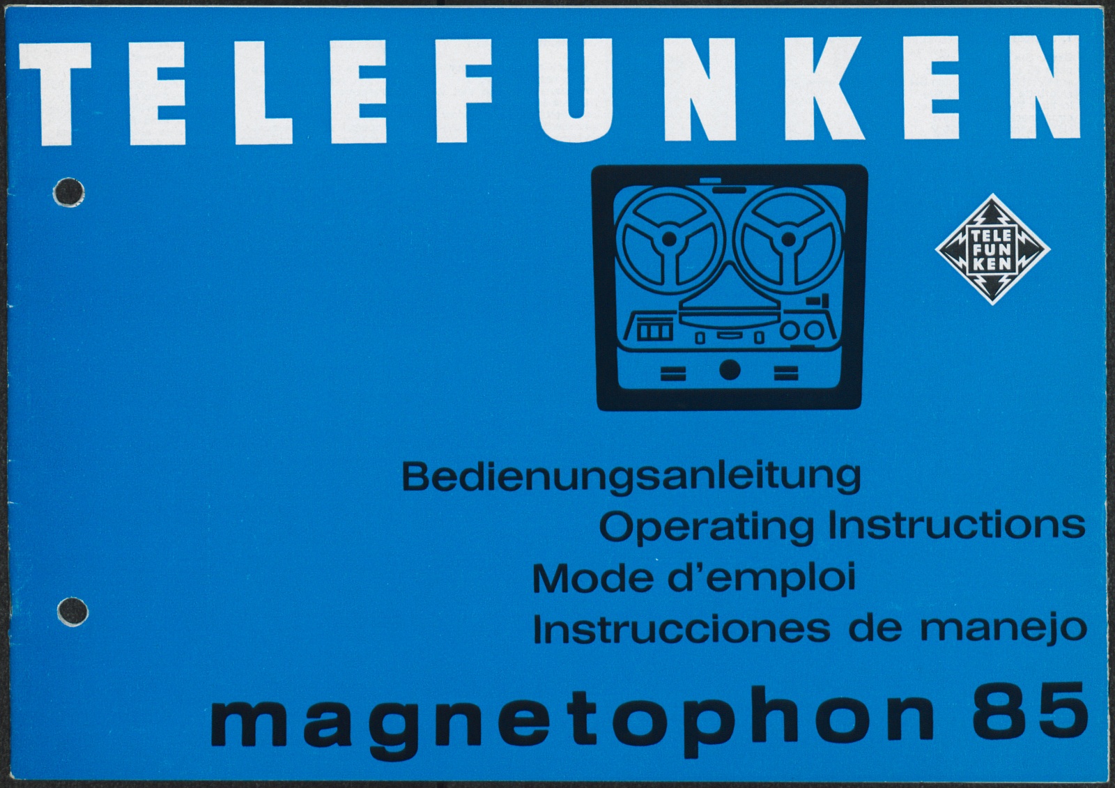 Bedienungsanleitung: Telefunken Bedienungsanleitung magnetophon 85 (Stiftung Deutsches Technikmuseum Berlin CC0)