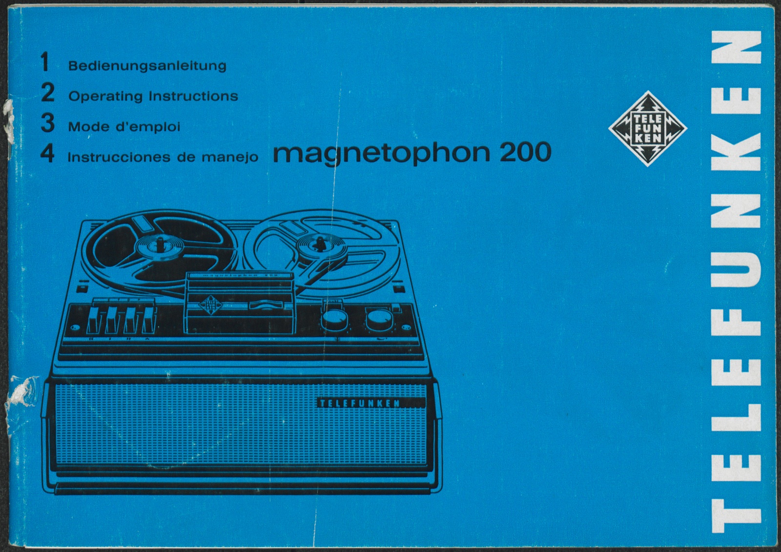 Bedienungsanleitung: Bedienungsanleitung Telefunken Magnetophon 200 (Stiftung Deutsches Technikmuseum Berlin CC0)