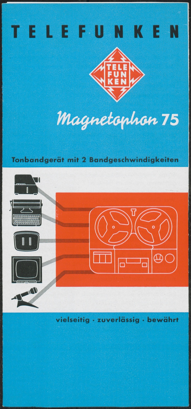 Werbeprospekt: Telefunken Magnetophon 75 (Stiftung Deutsches Technikmuseum Berlin CC0)