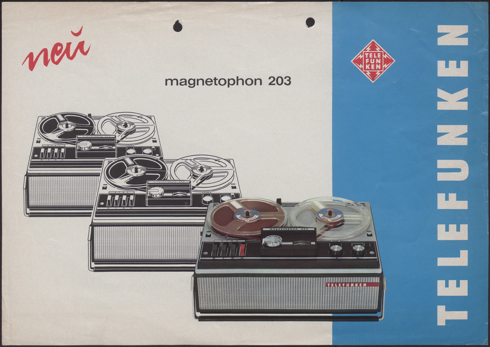 Werbeprospekt: Telefunken magnetophon 203 (Stiftung Deutsches Technikmuseum Berlin CC0)